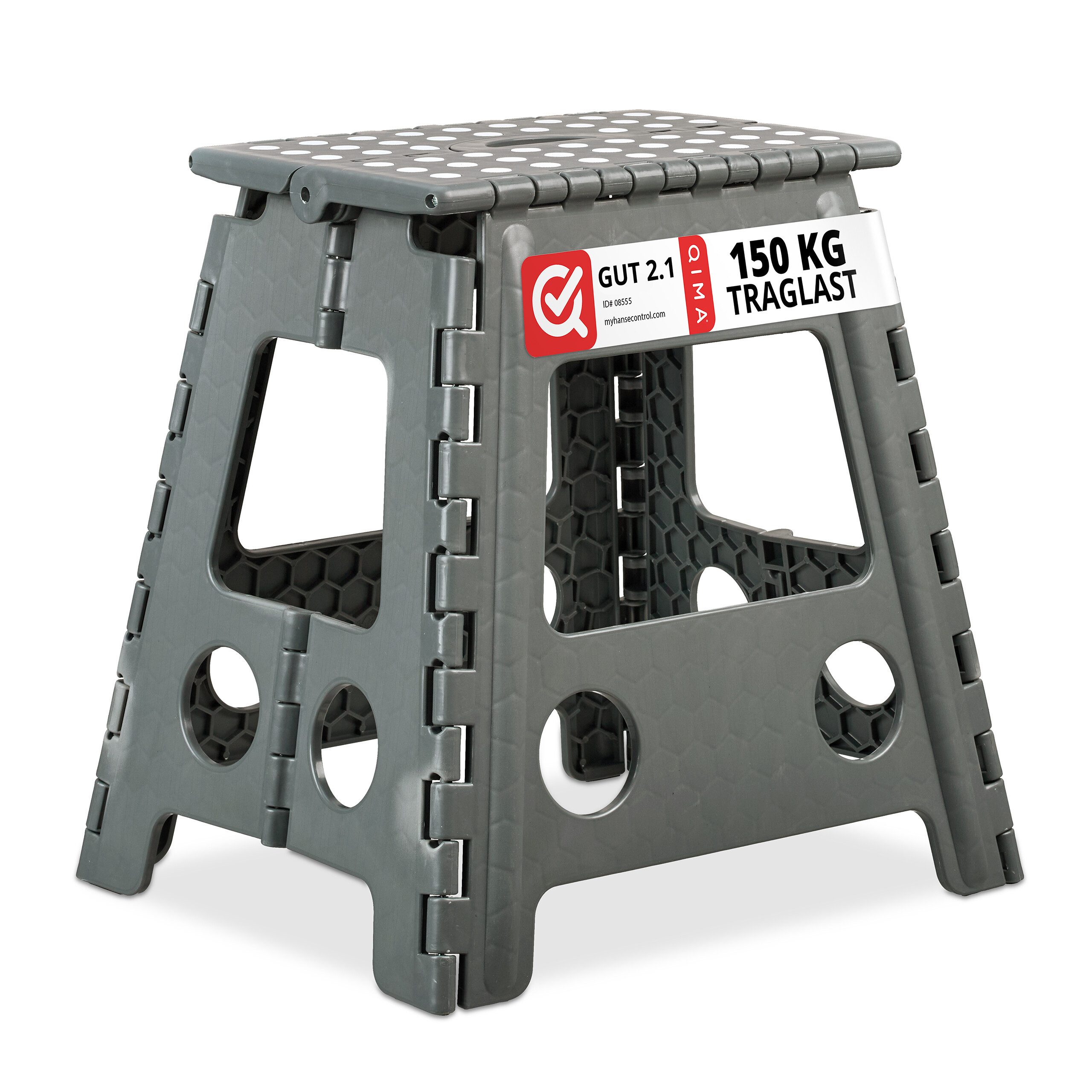 relaxdays Sitzhocker Klapphocker faltbar XL, hellgrau günstig online kaufen