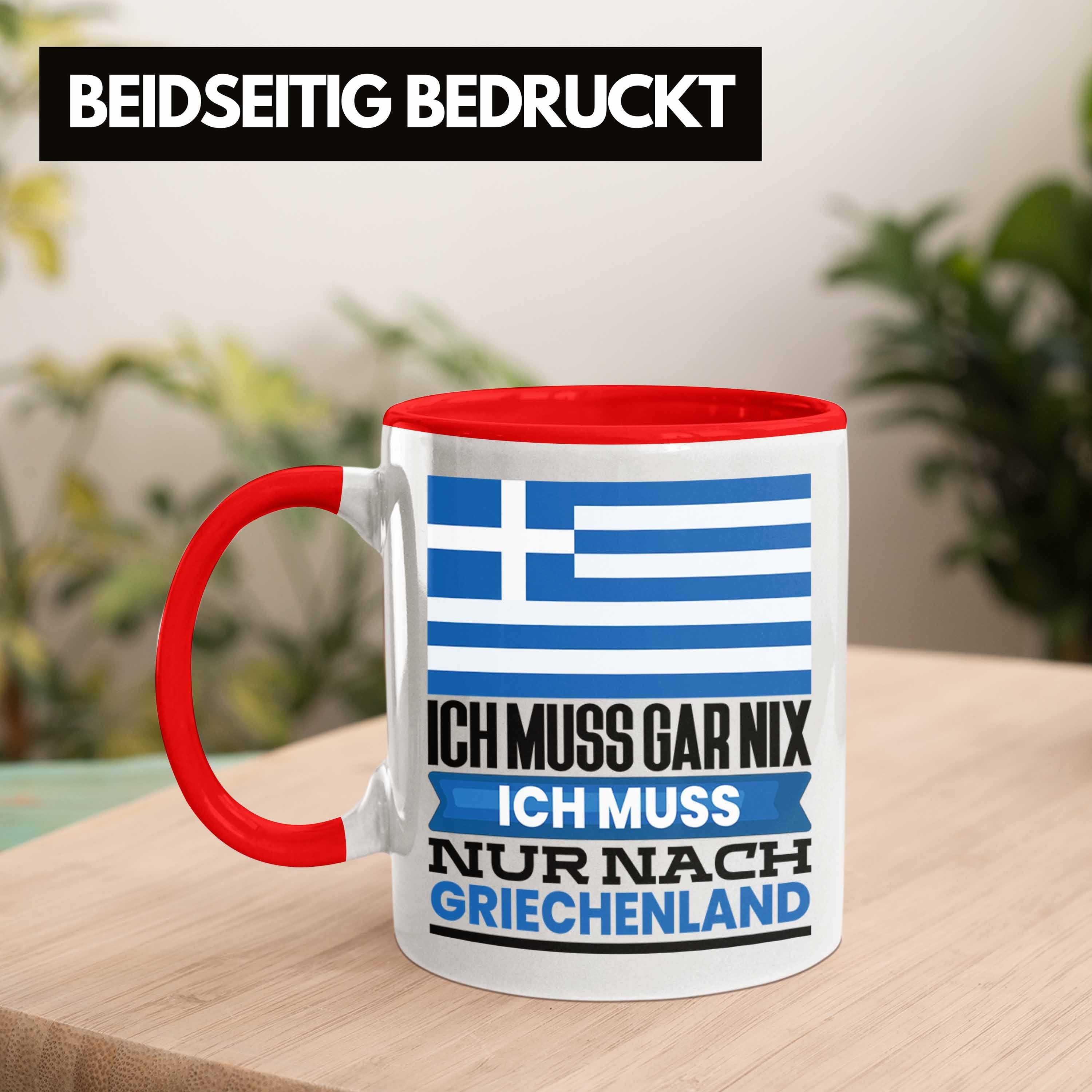 Trendation Tasse Griechenland Tasse Geschenk Geburtstag Griechen Rot Urlaub für Geschenkide