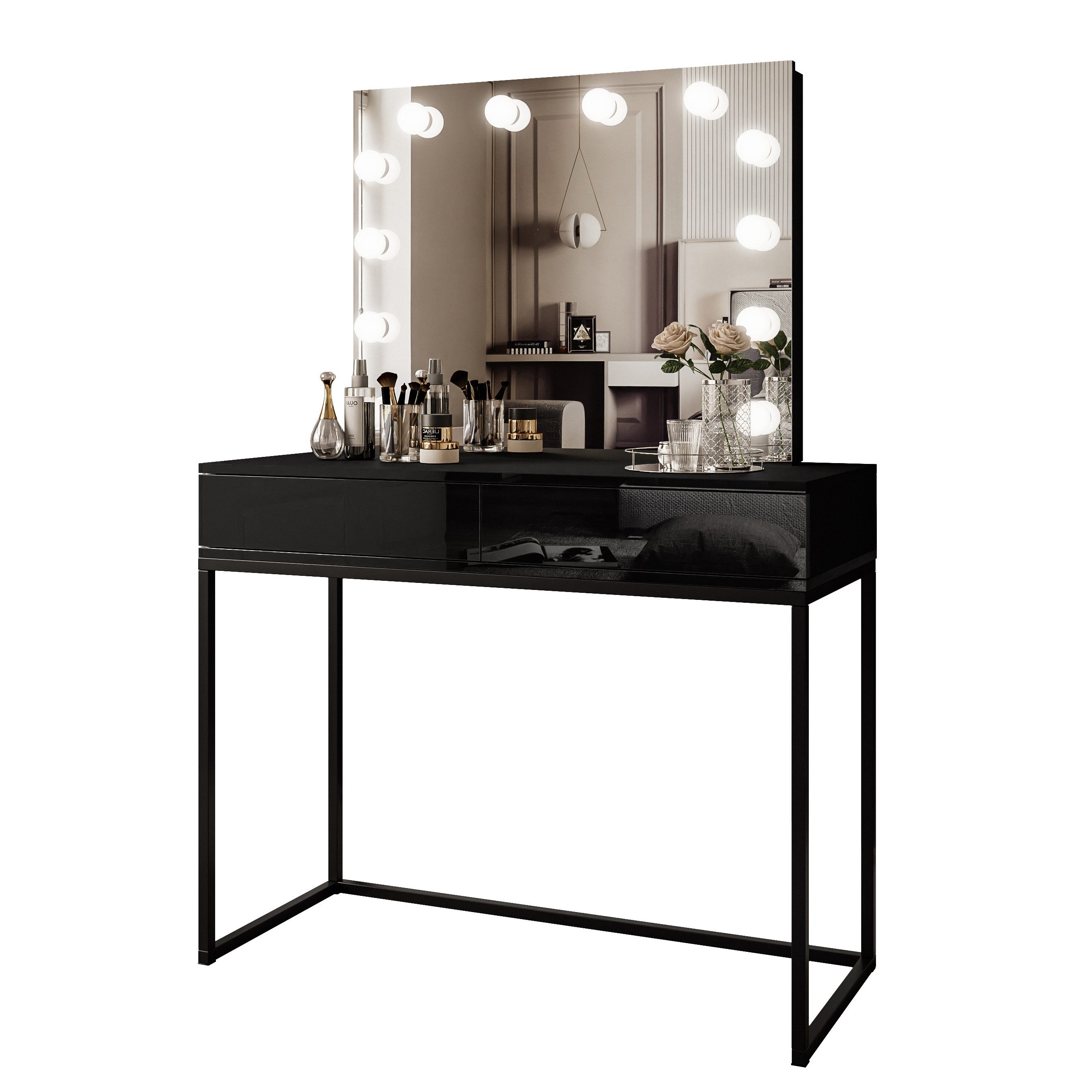 Lookway Schminktisch BLANCO LOFT ELITE mit Spiegel und Beleuchtung, 100x81x42 cm – Bild 5 von 5