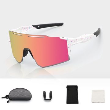 GelldG Sonnenbrille Fahrradbrille, Wassertransferdruck Sportbrillen, UV 400 Schutz Brille