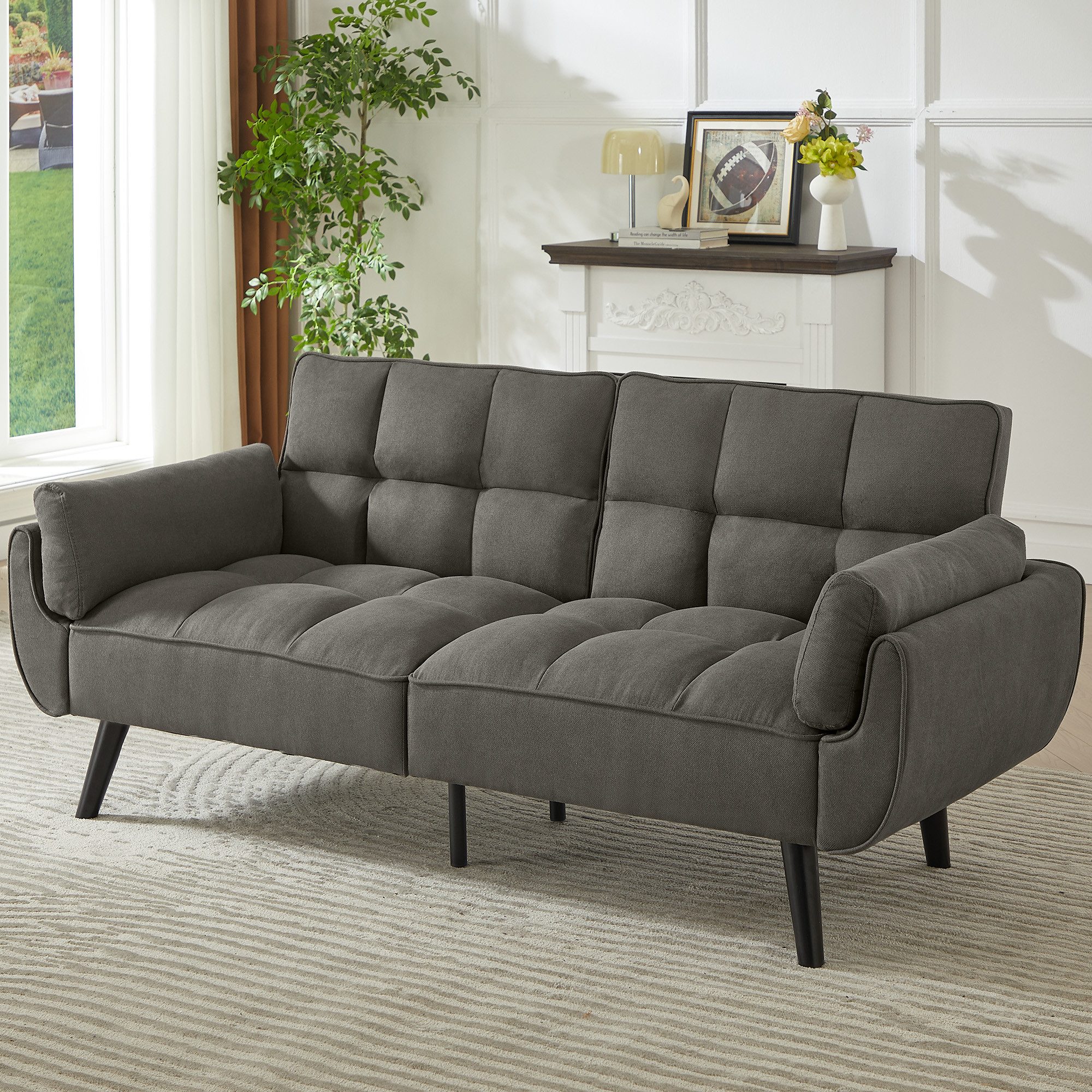 Jiexi Sofa Schlafsofa Länge inklusive Armlehnen 190cm Klappbares Verstellbare