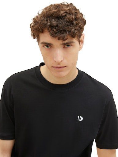 TOM TAILOR Denim T-Shirt Crewneck mit kleinem Logo-Print