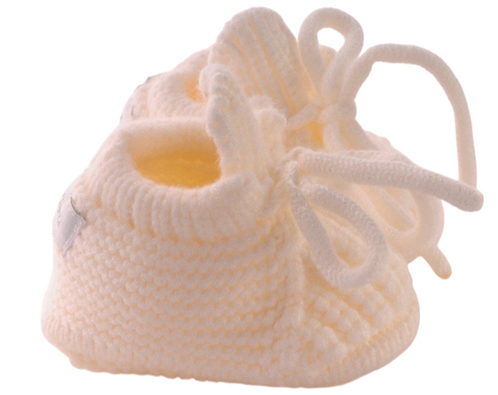 La Bortini Füßlinge Baby Strickschuhe Socken 0-3Mon Stricksocken Erstlingssocken für Neugeborene, Frühchen, neutral, unisex, ecry, creme