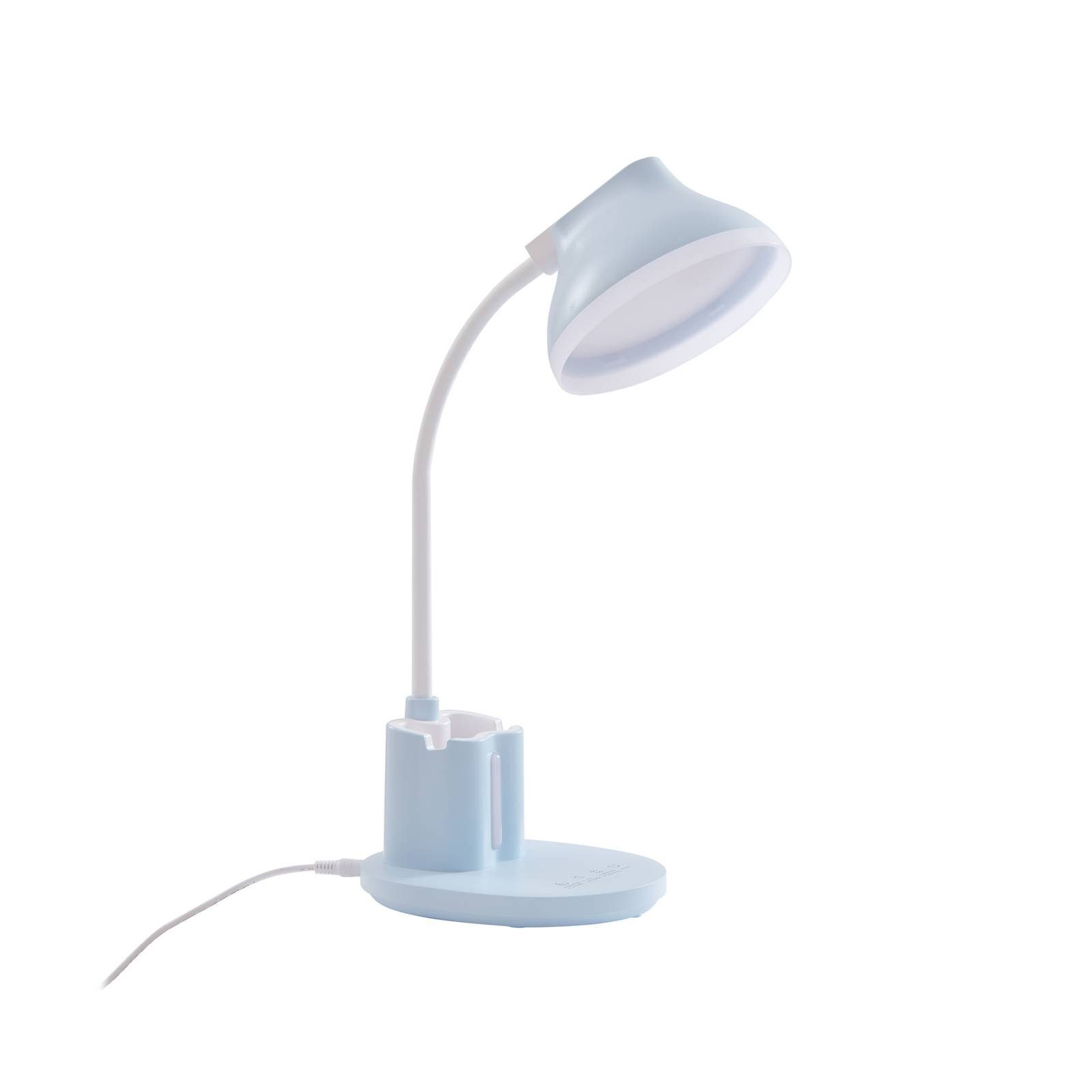 Lindby Schreibtischlampe Zephyra, LED, Kunststoff Blau Farbwechsel warmweiß / tageslicht IP20, 1 x 6 W LED, Farbwechsel warmweiß / tageslicht