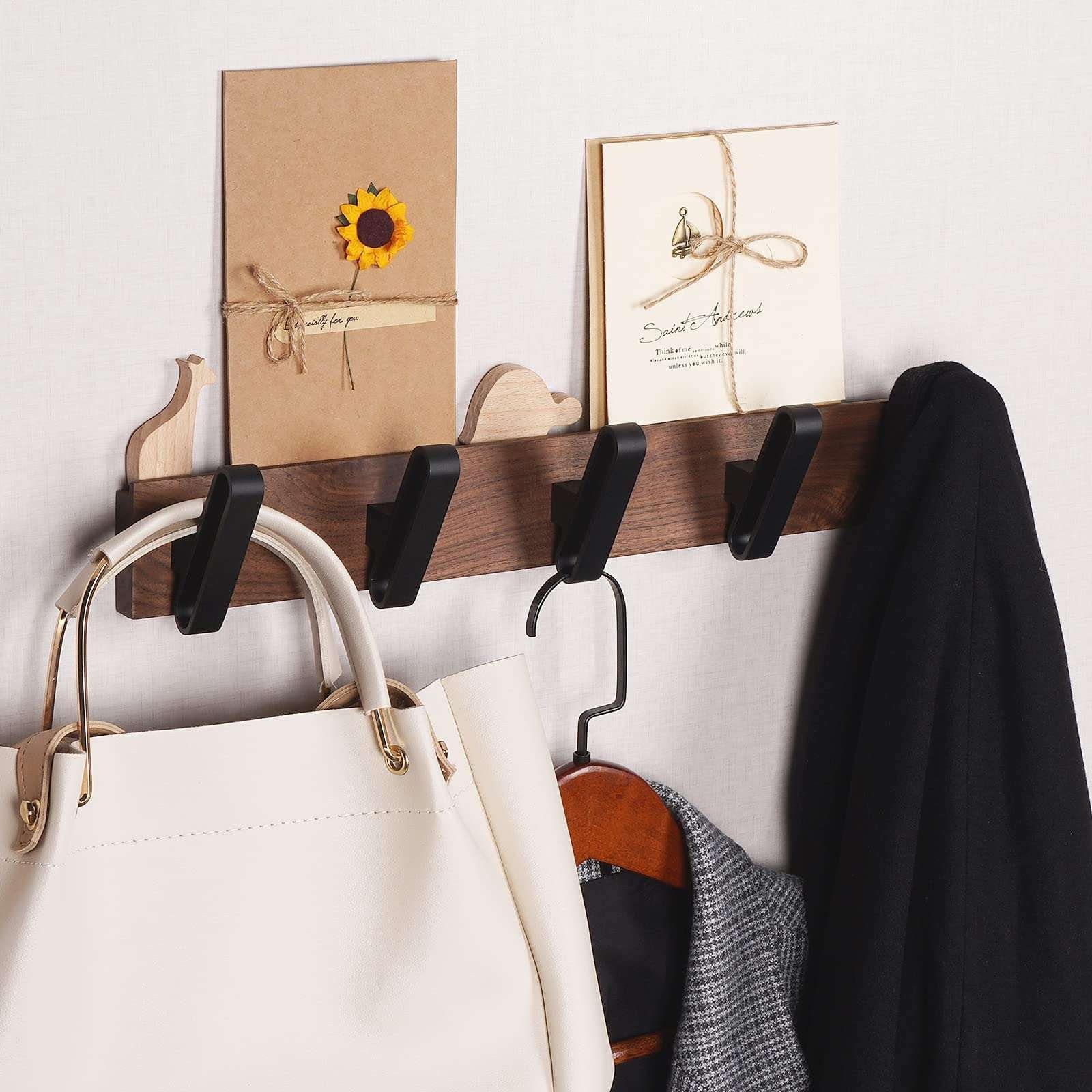 TECBULL Garderobenhaken TECBULL® Wandgarderobe Holz Deluxe, Garderobenleist günstig online kaufen