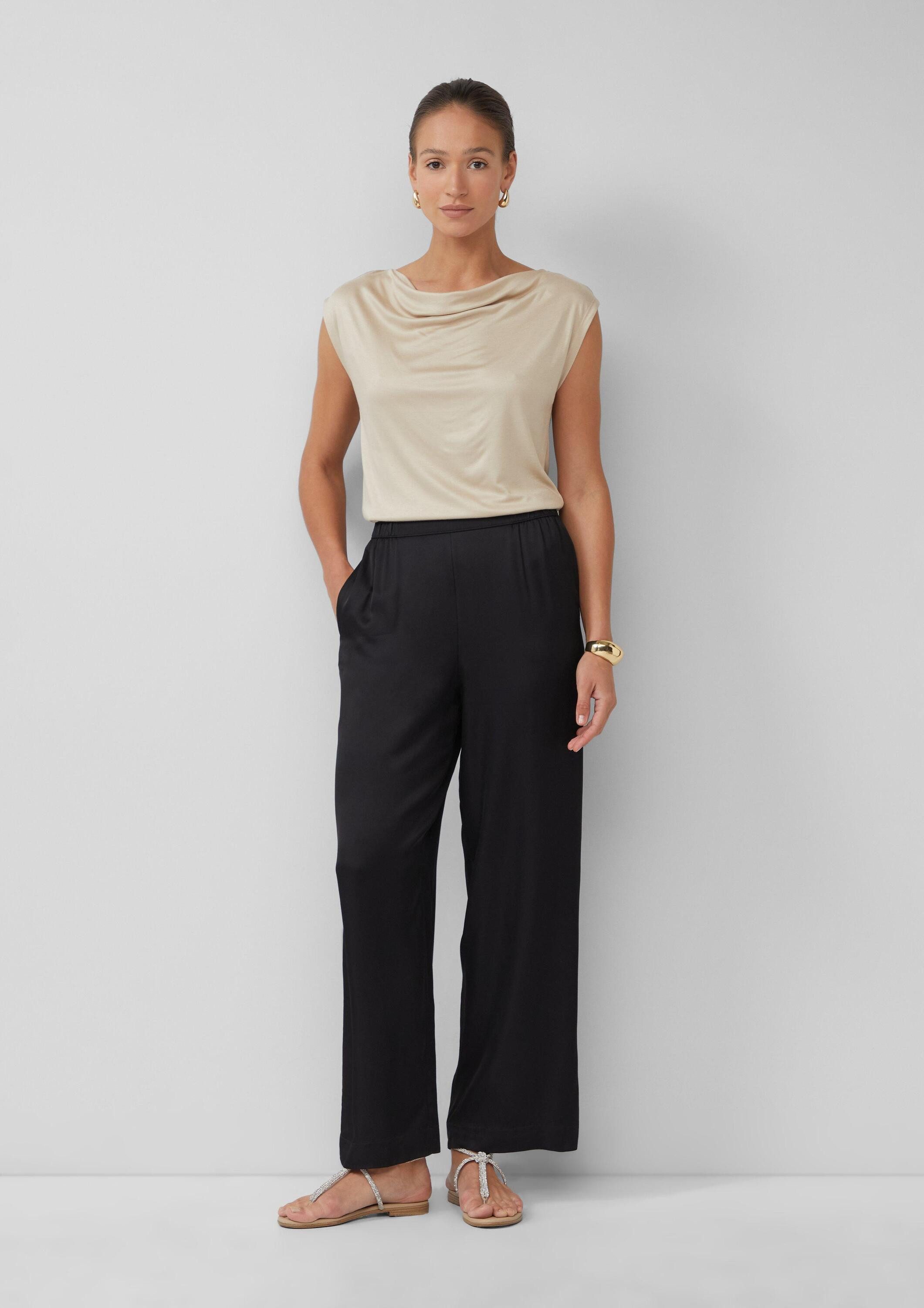 s.Oliver Chinos Hose Fließende Wide-Leg-Hose aus Satin günstig online kaufen