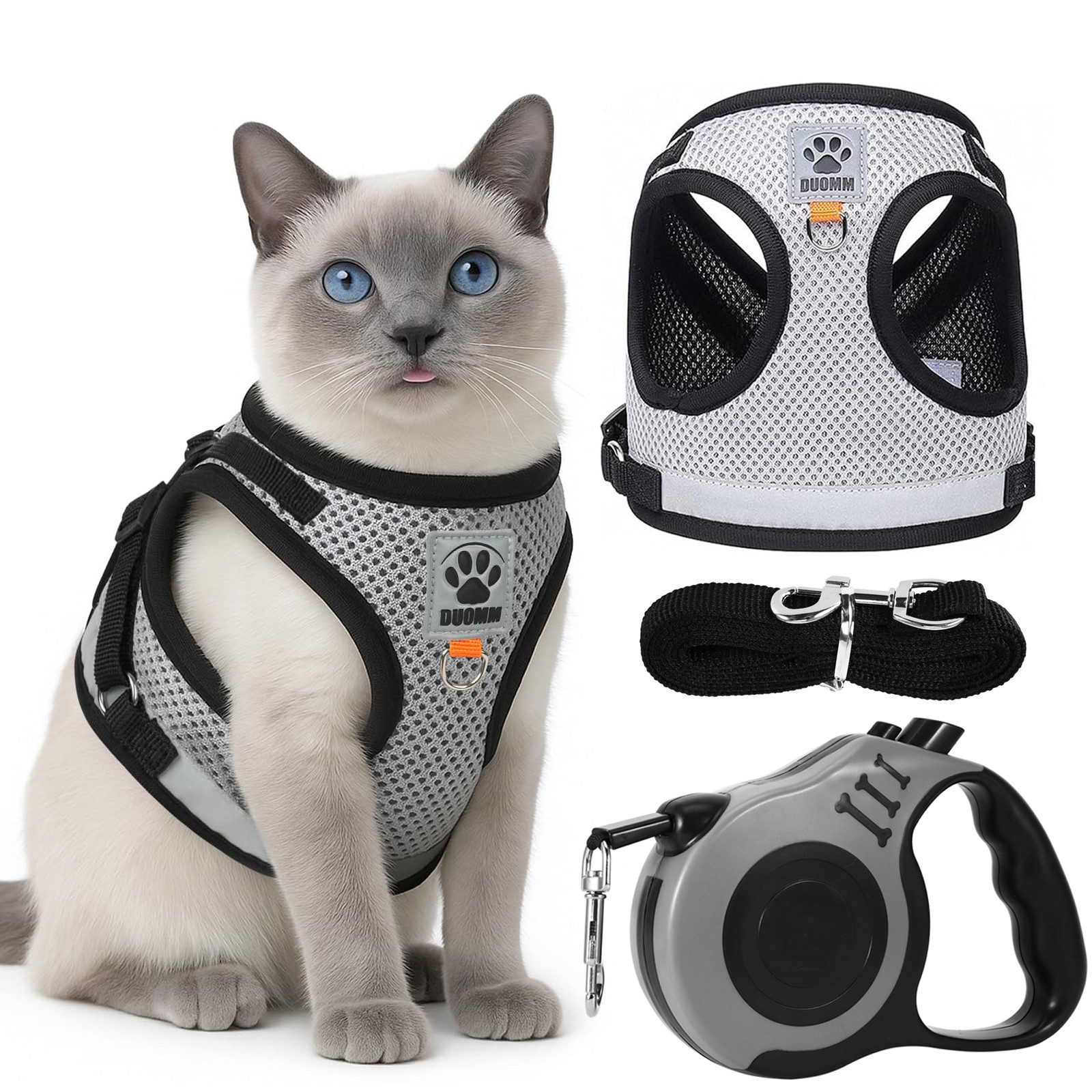 BlingBin Katzen-Geschirr Katzengeschirr mit Leine Verstellbar Ausbruchsiche günstig online kaufen