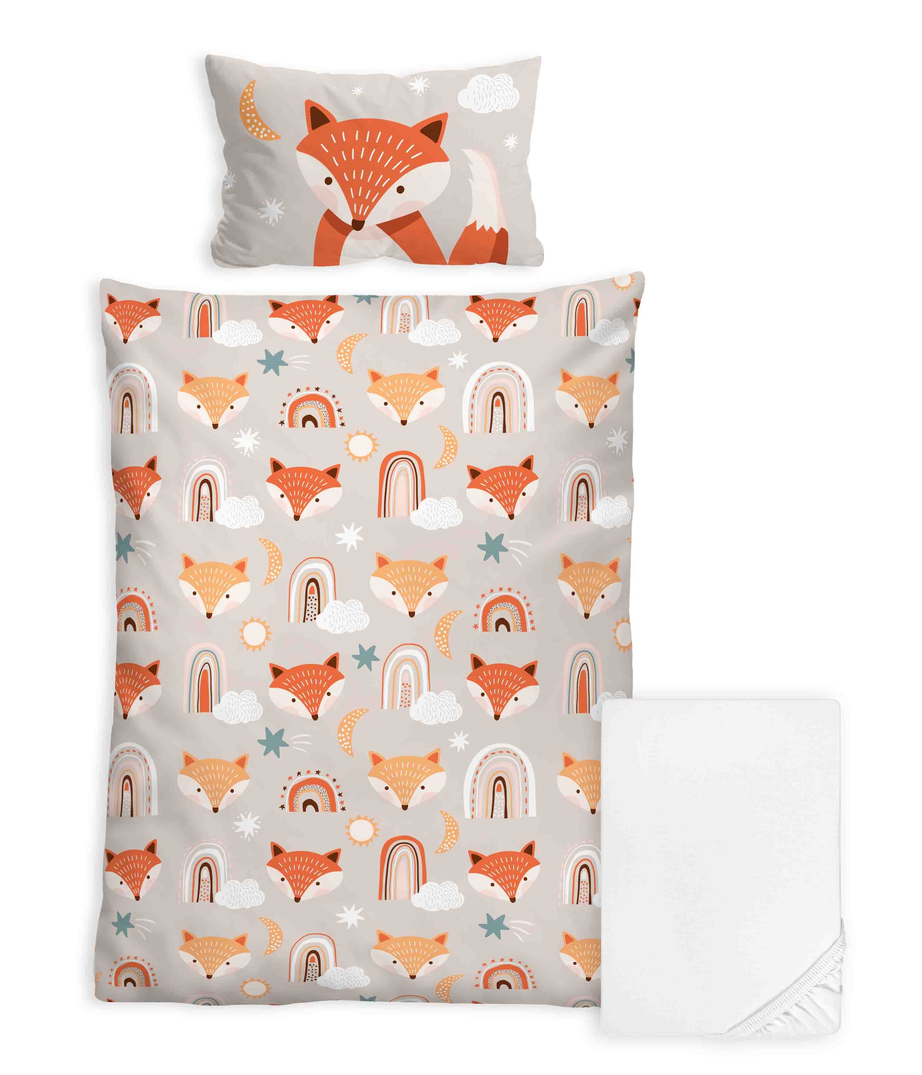 Stoffschmiede Kinderbettwäsche, 3-Teilig, Fuchs, Bio-Baumwolle
