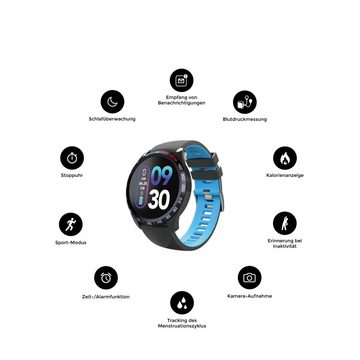 novasmart Activity Tracker runR IV Smartwatch, schwarz/rot