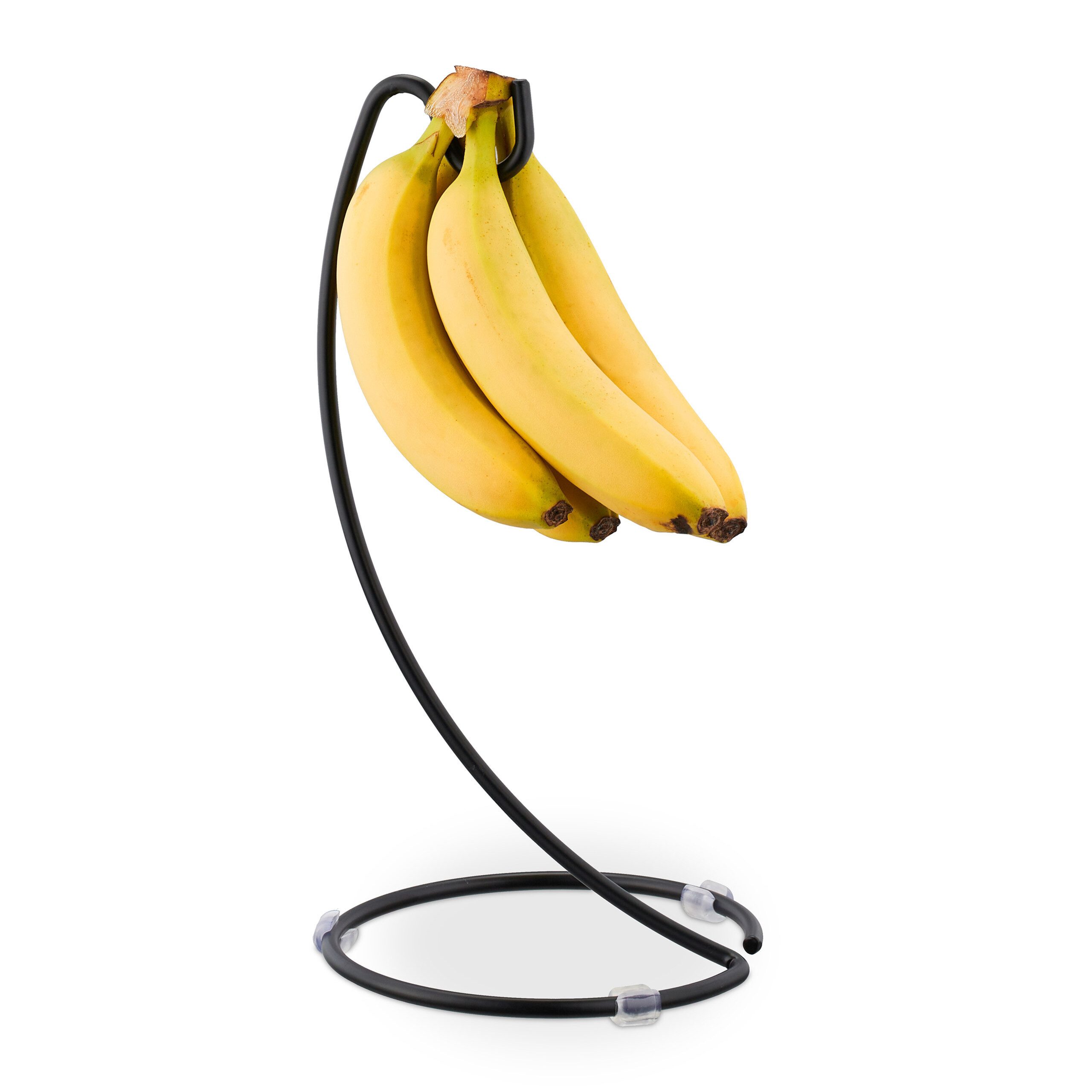 relaxdays Obstschale 2x Schwarzer Bananenhalter, Eisen