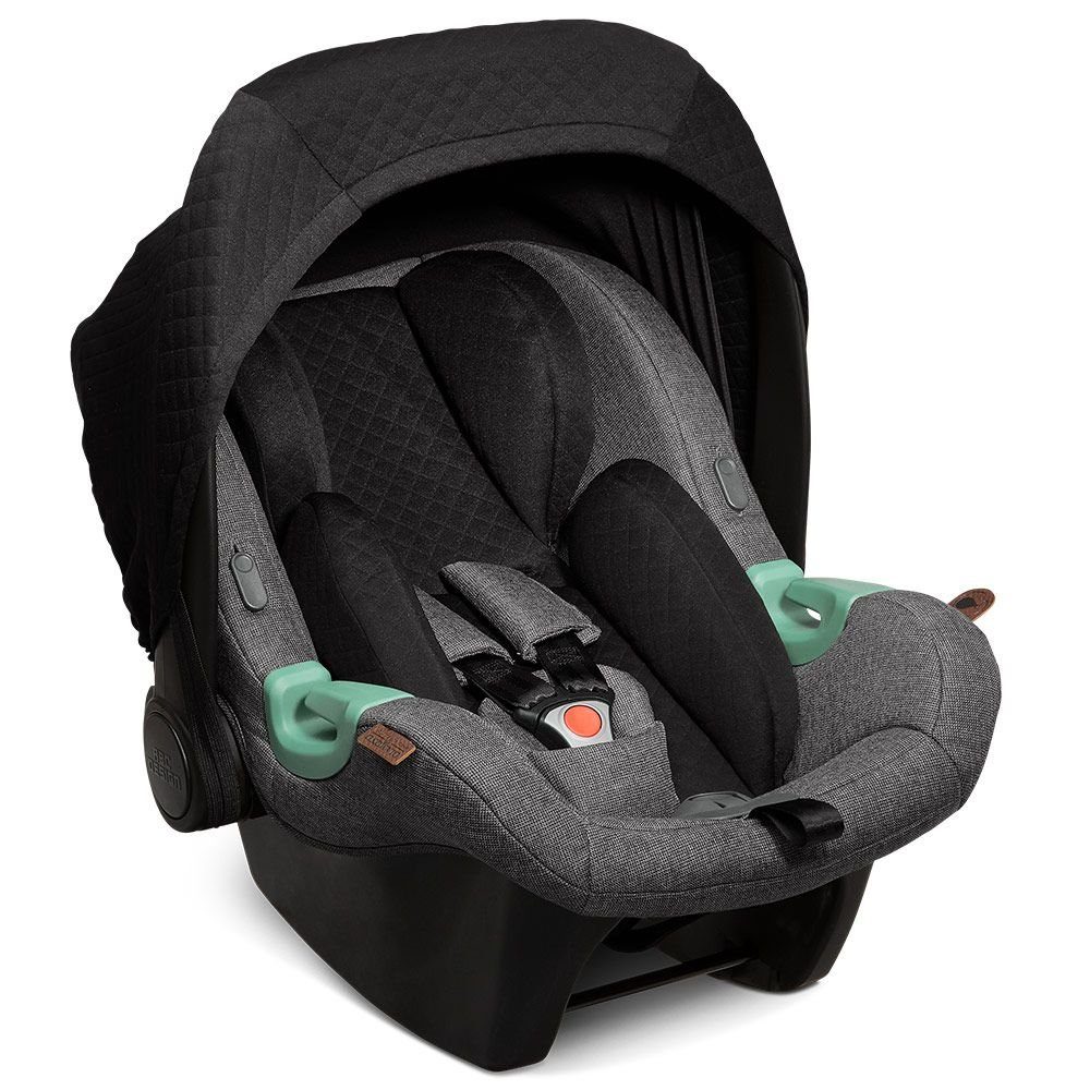 ABC Design Babyschale Tulip - Diamond Edition - Asphalt, bis: 13 kg, (2-tlg), Gruppe 0+ Baby Autositz - ab Geburt bis 13 kg inkl. Zusatzverdeck