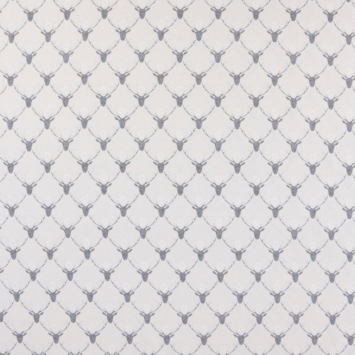 Thumbnail - Stoff Gardinenstoff Dekostoff Reliefstruktur Hirschköpfe beige grau 1,60m