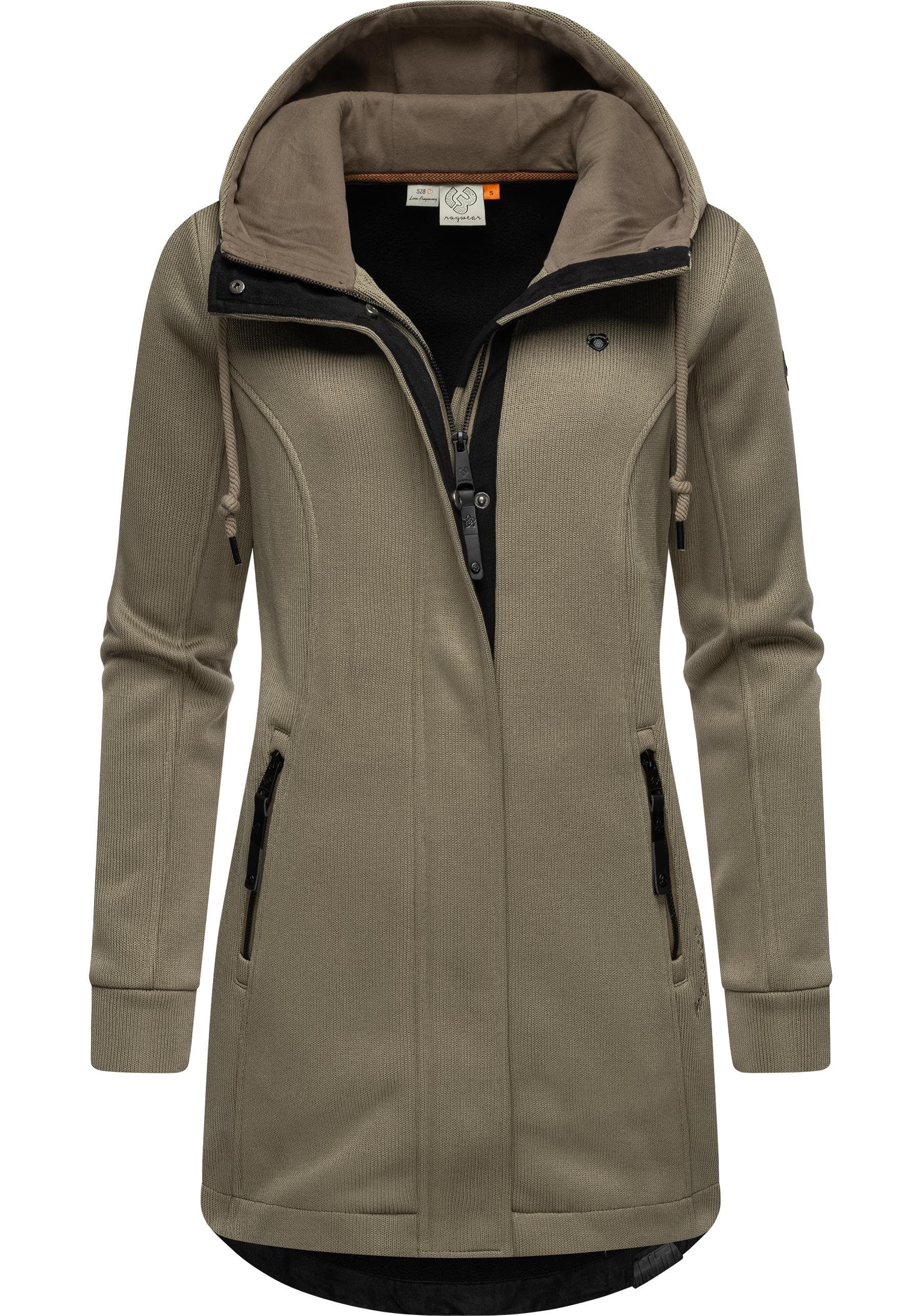 Ragwear Kapuzensweatjacke Letti Bonded Sportliche Kapuzenjacke in Feinstrick-Optik