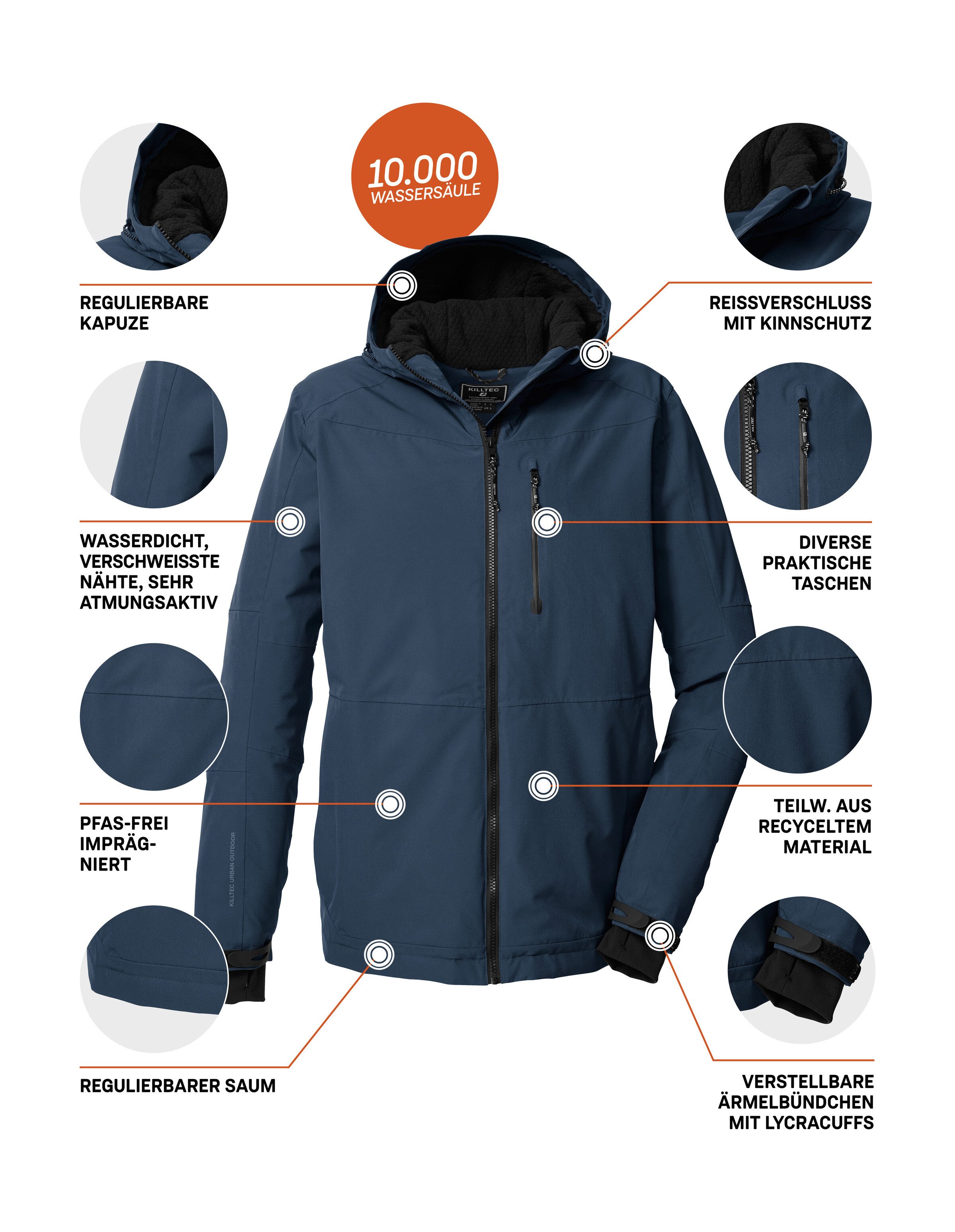 Killtec Funktionsjacke KOW 81 MN JCKT Wasser- und winddichte Herrenjacke mit verstellbarer Kapuze – Bild 5 von 5