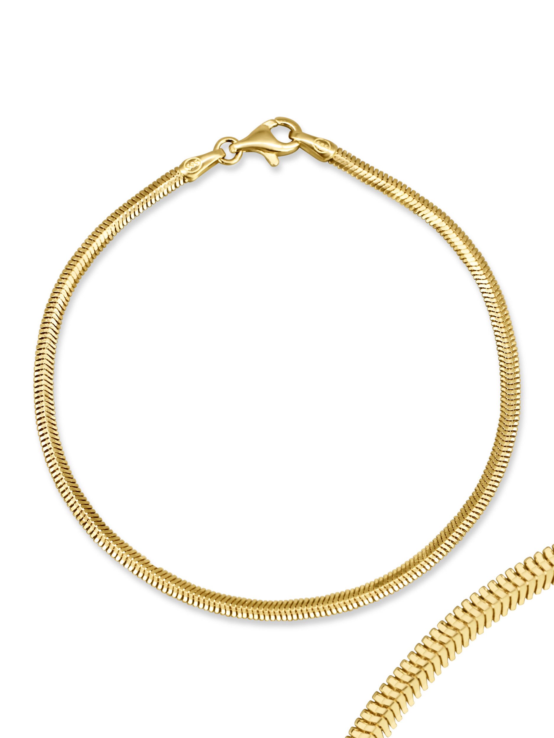 Antares Gold Goldarmband Fischgrätenarmband 14K Gold – 19 cm, 2,6 mm, Hellgold, angenehmer Tragekomfort, edle Geschenkbox