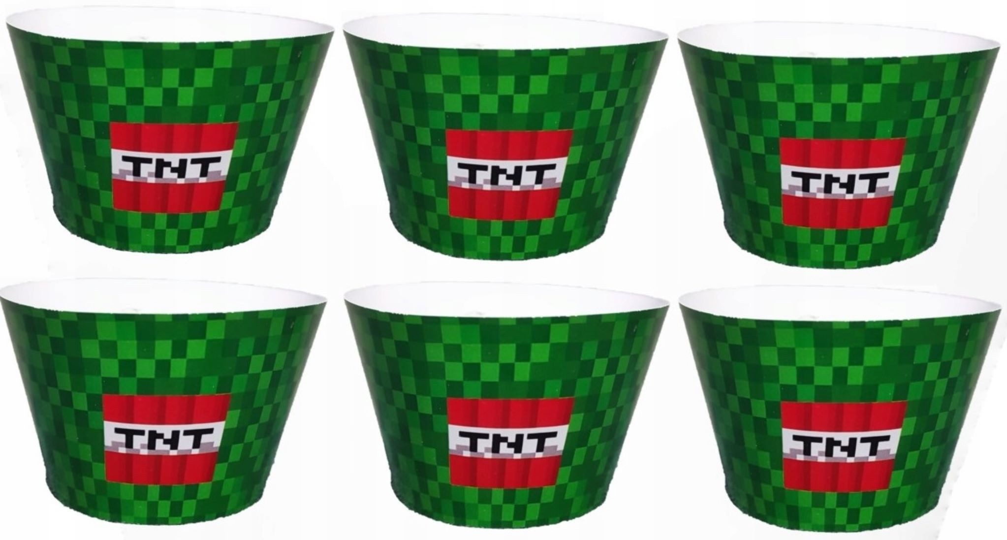 Festivalartikel Muffinform Minecraft Muffinförmchen Deko-Set 6 Stück - Party Zubehör