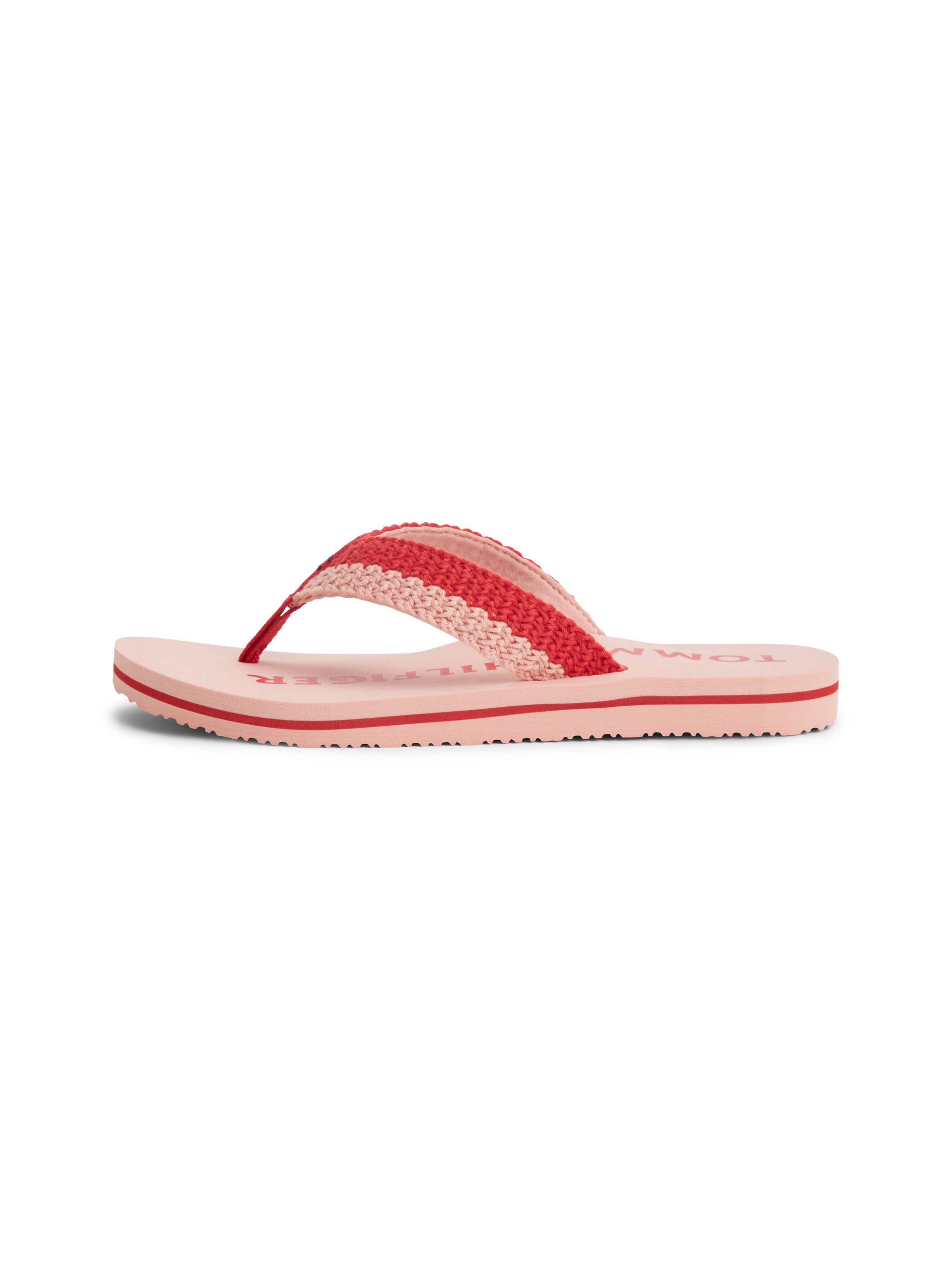 Tommy Hilfiger TH CROCHET SUMMER SANDAL Zehentrenner Dianette, Strandschuh in sommerlicher Häkeloptik – Bild 5 von 5