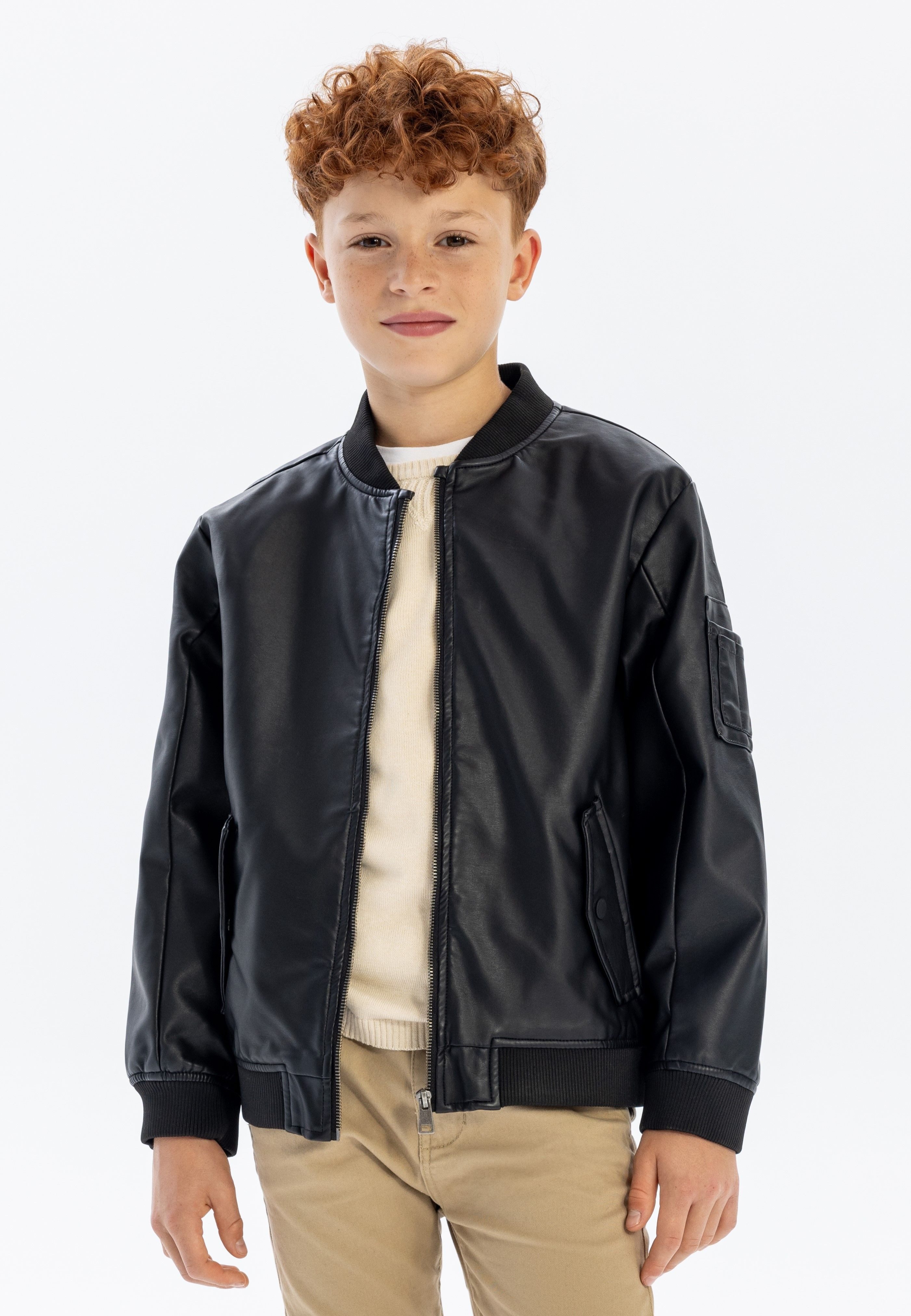 MINOTI Lederimitatjacke Bomberjacke aus Kunstleder (2y-14y)