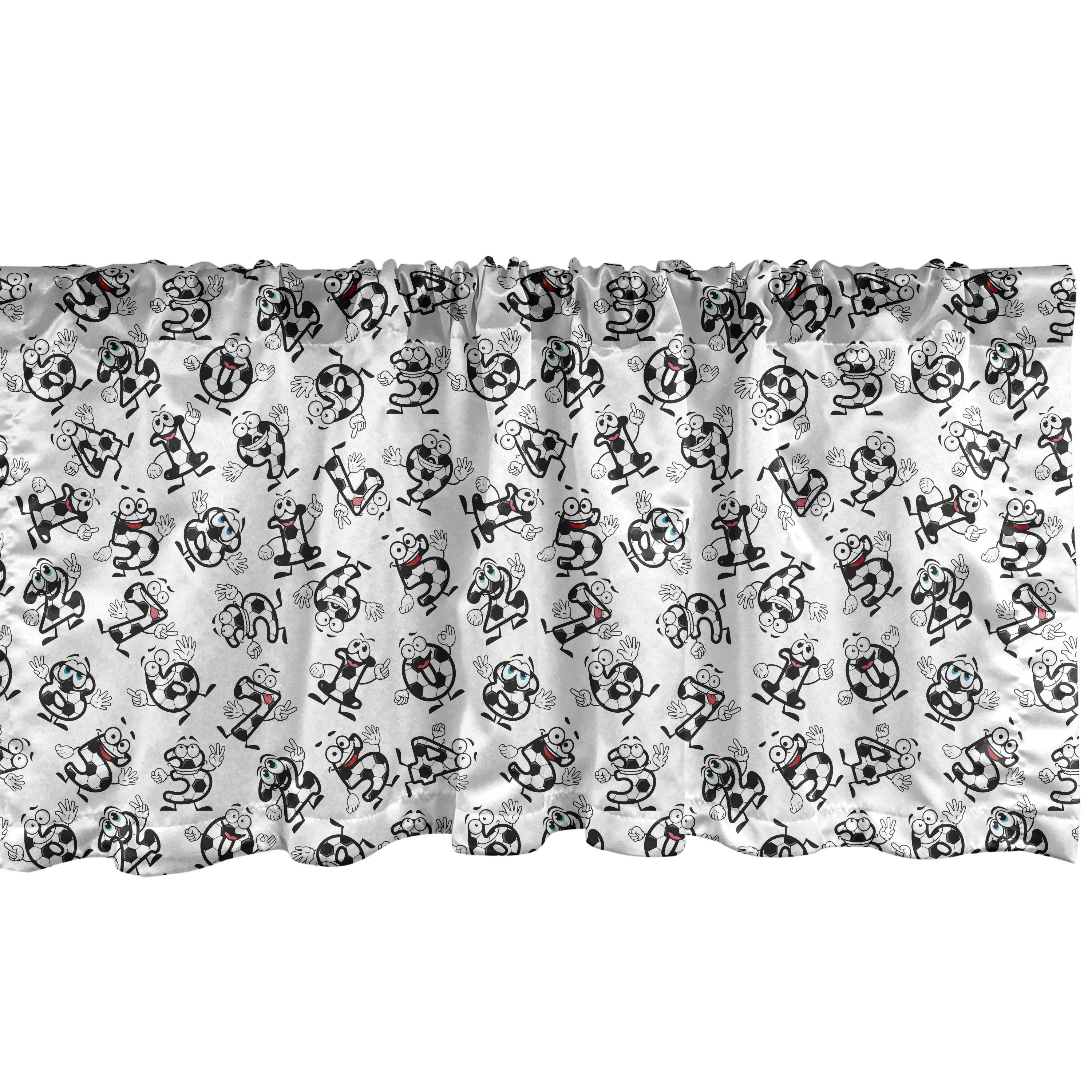Dekor Schlafzimmer Stangentasche, Cartoon mit für Fußball Volant Zahlen Fußball Küche Microfaser, Scheibengardine Abakuhaus, Vorhang