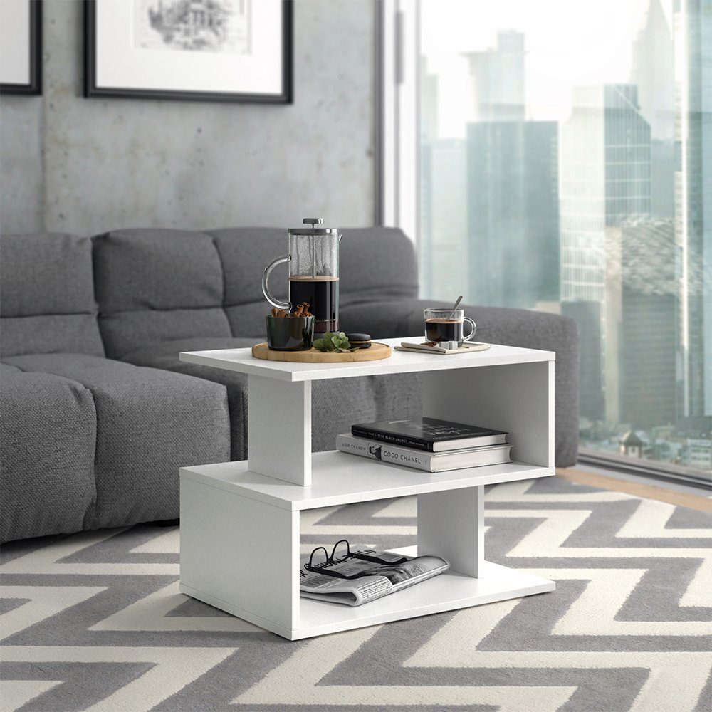 Couchtisch Shelby, Weiß, 59 x 39 cm