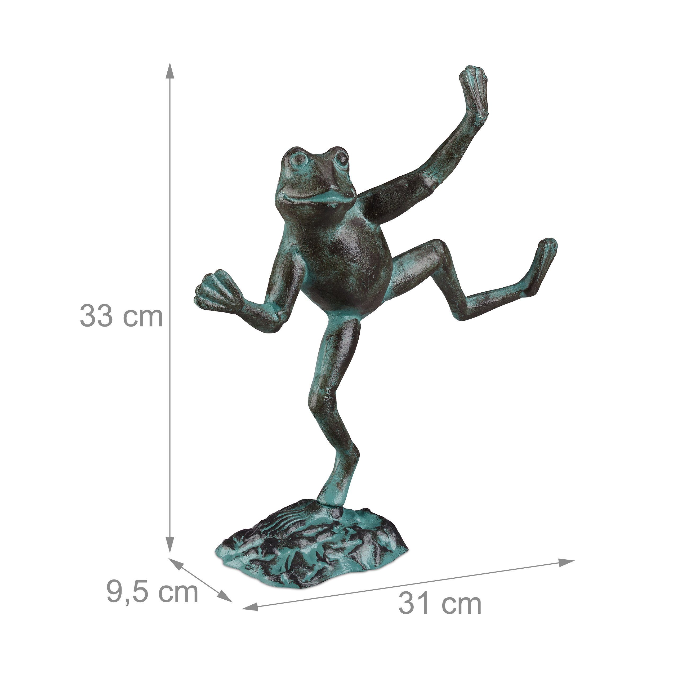 relaxdays Gartenfigur 4 x Gartenfigur Frosch