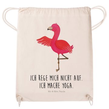 Mr. & Mrs. Panda Sporttasche Flamingo Yoga - Transparent - Geschenk, Sporttasche, Beutel, Stoffbeu (1-tlg), Pandacharme