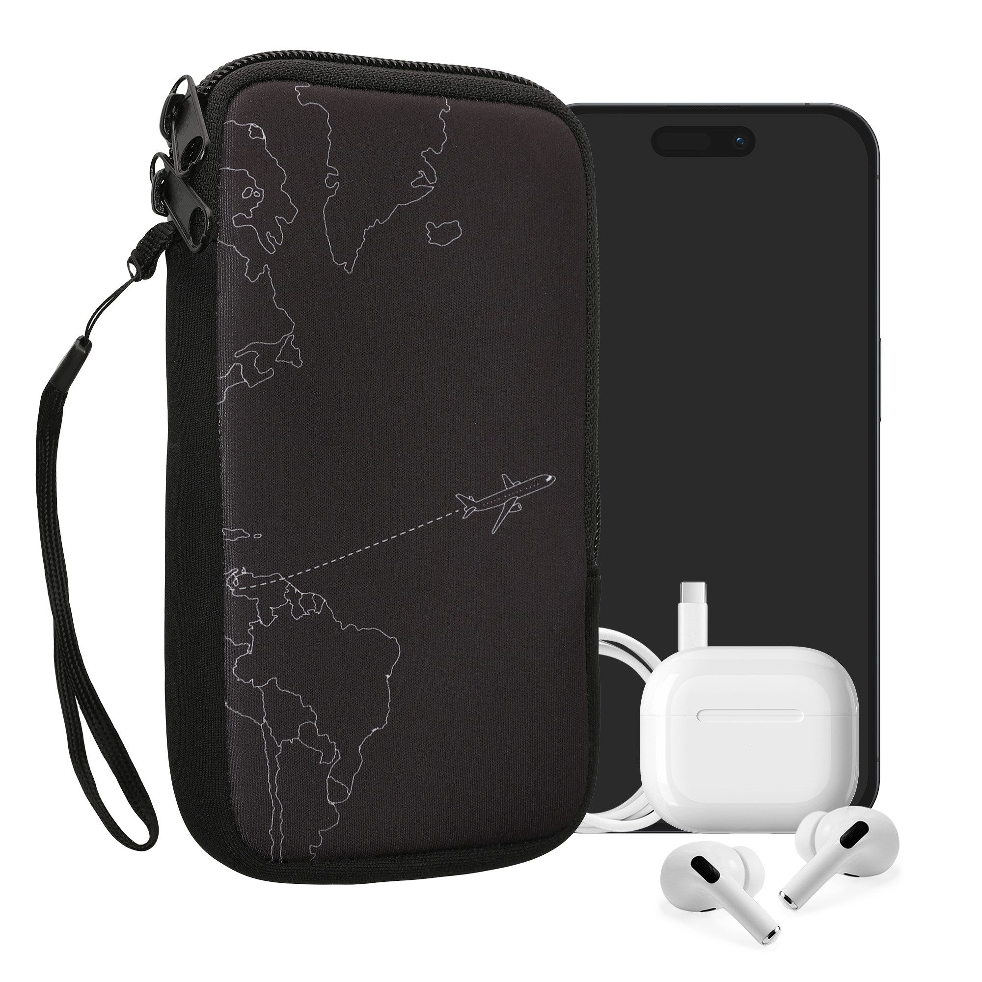 kwmobile Handytasche Handytasche für Smartphones L - 6,5" (1-tlg), Neopren Handy Tasche Hülle Cover Case Schutzhülle