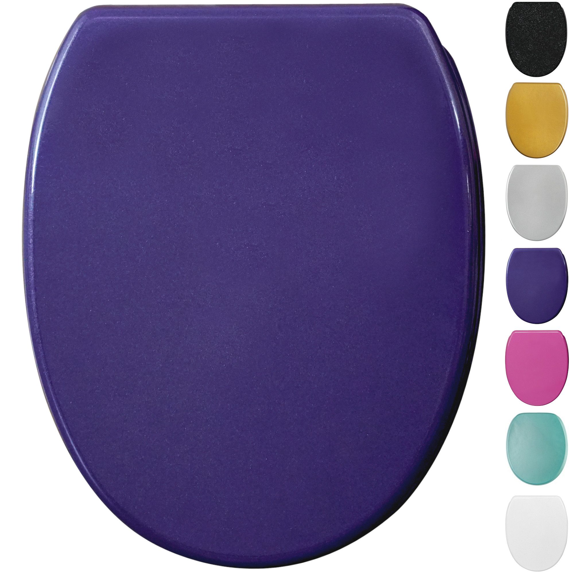 Sanilo WC-Sitz Glitzer mit Absenkautomatik & Quick Release, Premium Toilettendeckel, abnehmbar, leichte Montage von oben