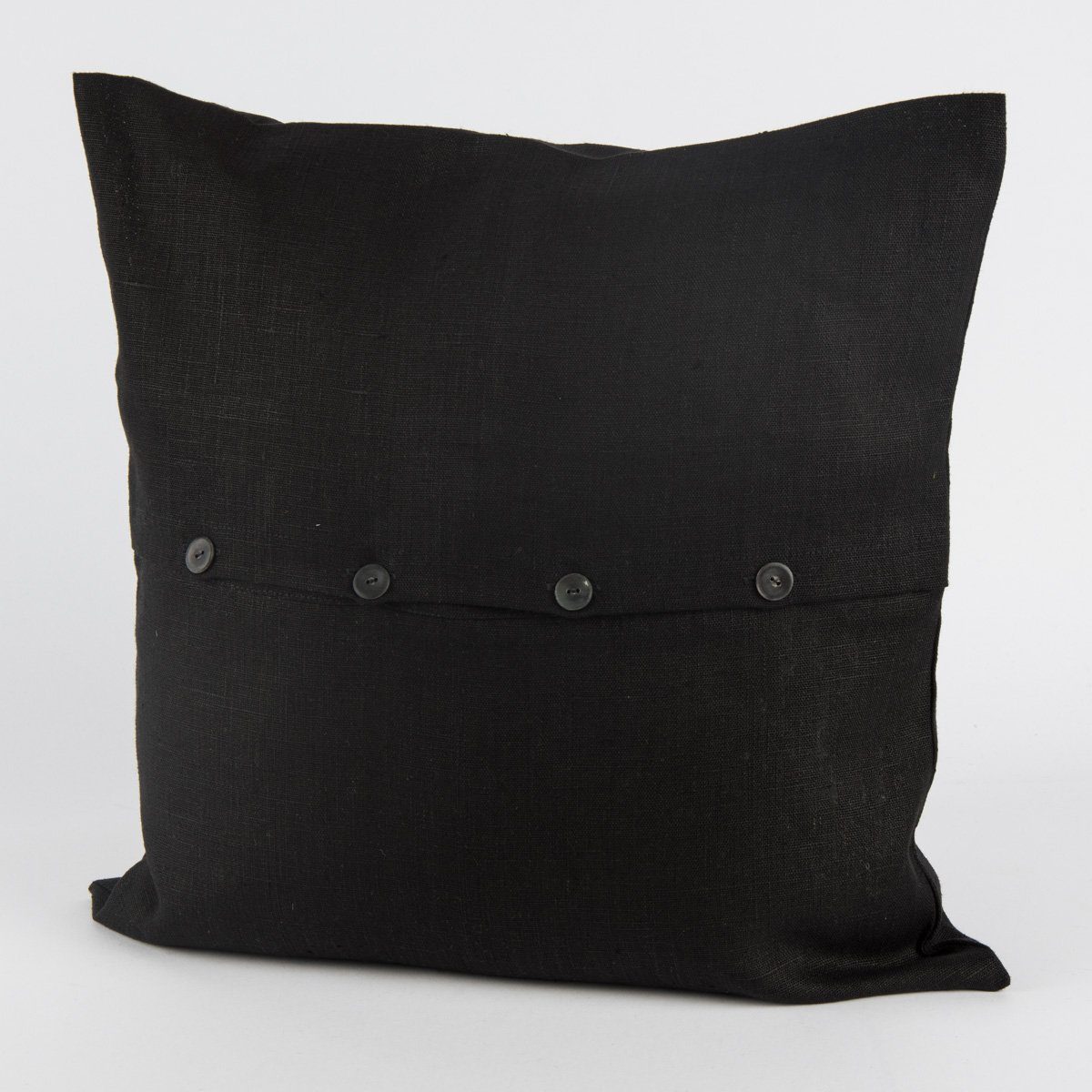 Dekokissen Leinenkissen Leinenhülle Kissenhülle Erik mit Knöpfen schwarz