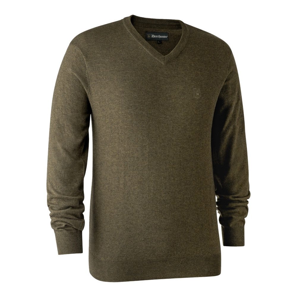 Deerhunter Outdoorhemd DEERHUNTER Kingston Pullover mit V-Ausschnitt Cypress