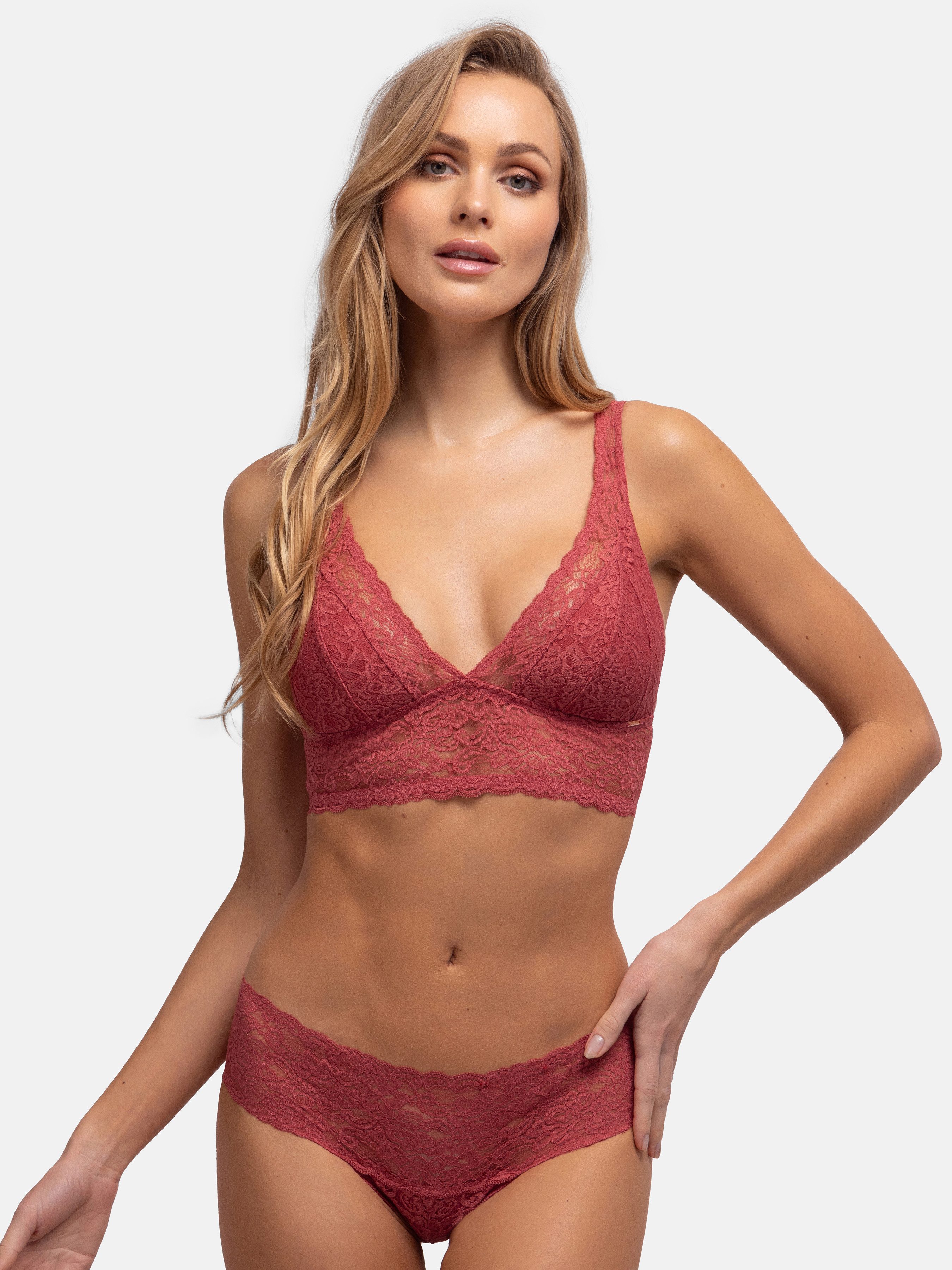 Dorina Bralette Lana (2er Pack) ohne Bügel, florale Spitze, breites Unterbrustband