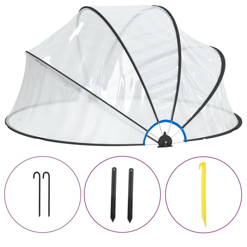 vidaXL Poolüberdachung, Pool-Kuppel Rund 315x158 cm PVC