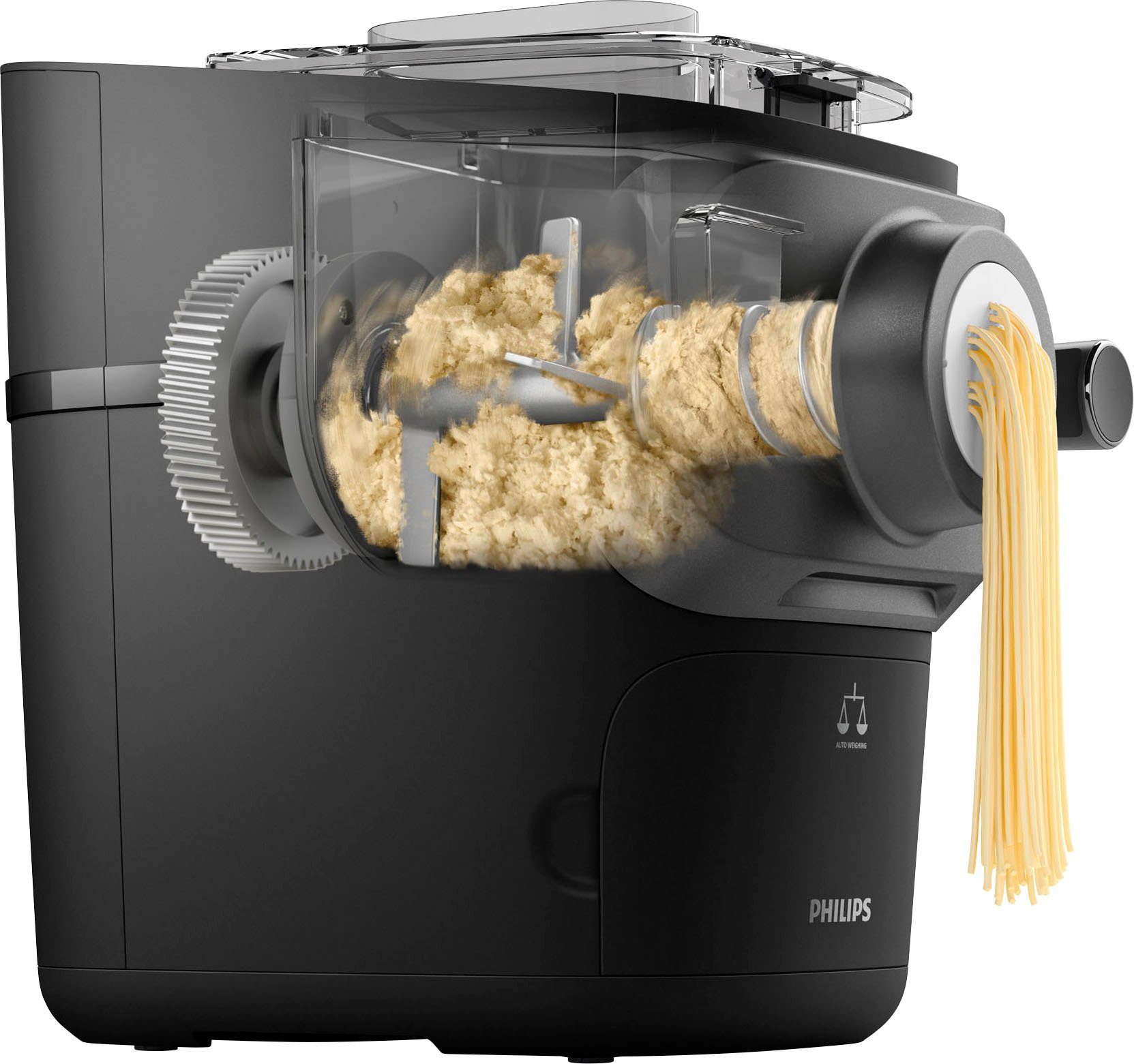 Philips Nudelmaschine Pastamaker HR2665/93 Avance Collection, 200 W, inkl. Wiegefunktion und 7 Formscheiben