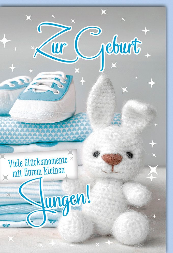 Verlag Dominique Grußkarten Geburt - Baby - Freudiges Ereignis - Karte mit Umschlag - Hase