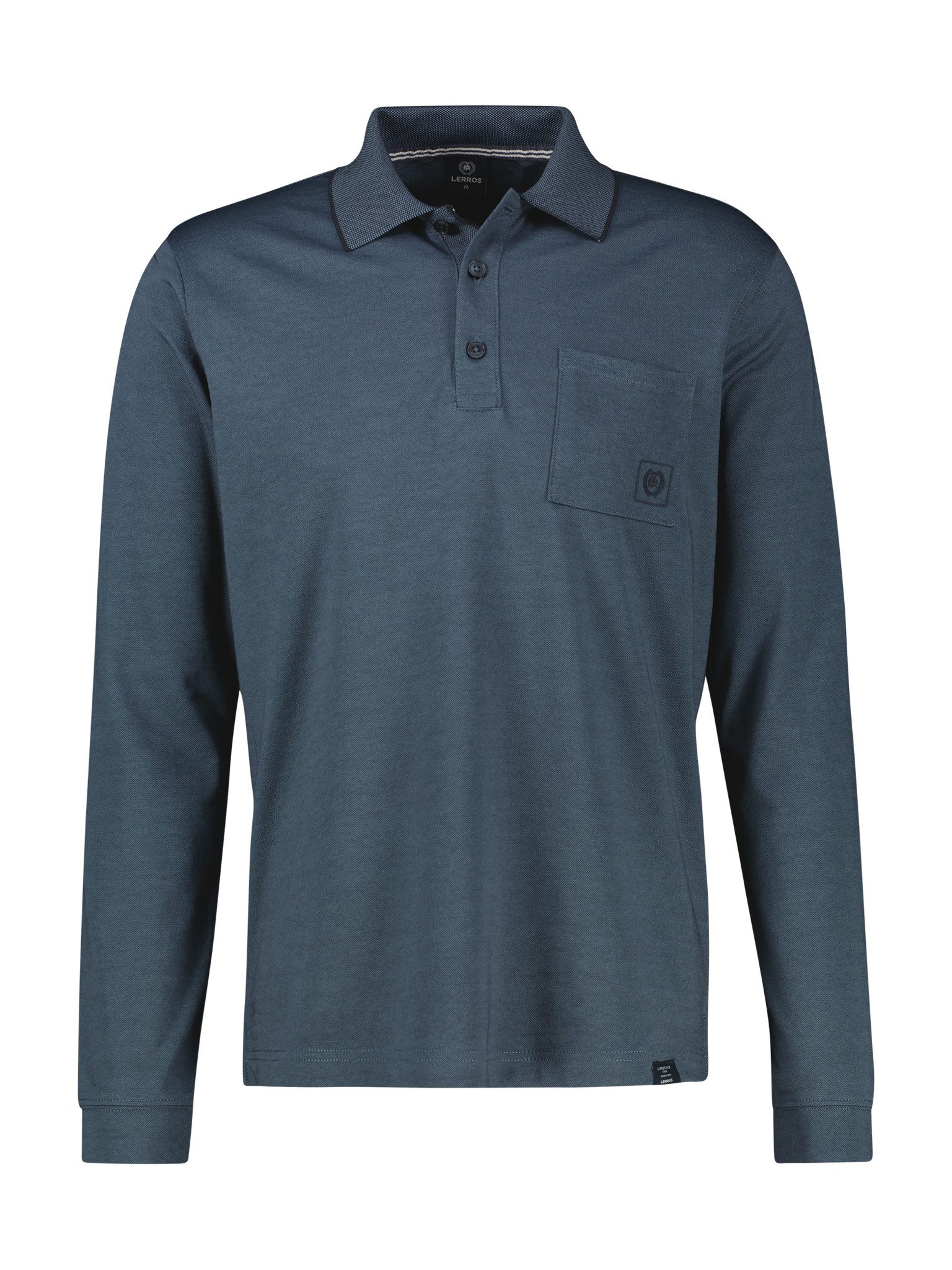 LERROS Langarm-Poloshirt mit Logo-Stickerei