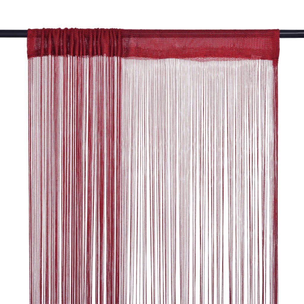 Vorhang Fadenvorhänge 2 Stk. 100 x 250 cm Burgunderrot, vidaXL, (2 St)