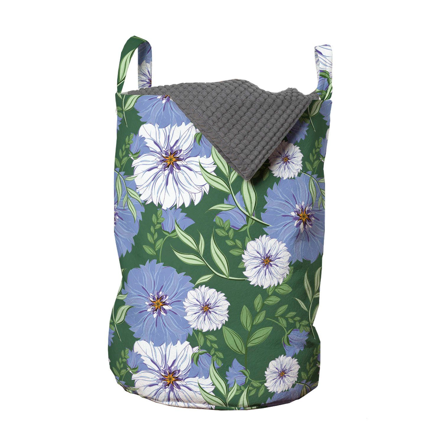 Abakuhaus Wäschesäckchen Wäschekorb mit Griffen Kordelzugverschluss für Waschsalons, Blumen Farbige Wiesenblumen