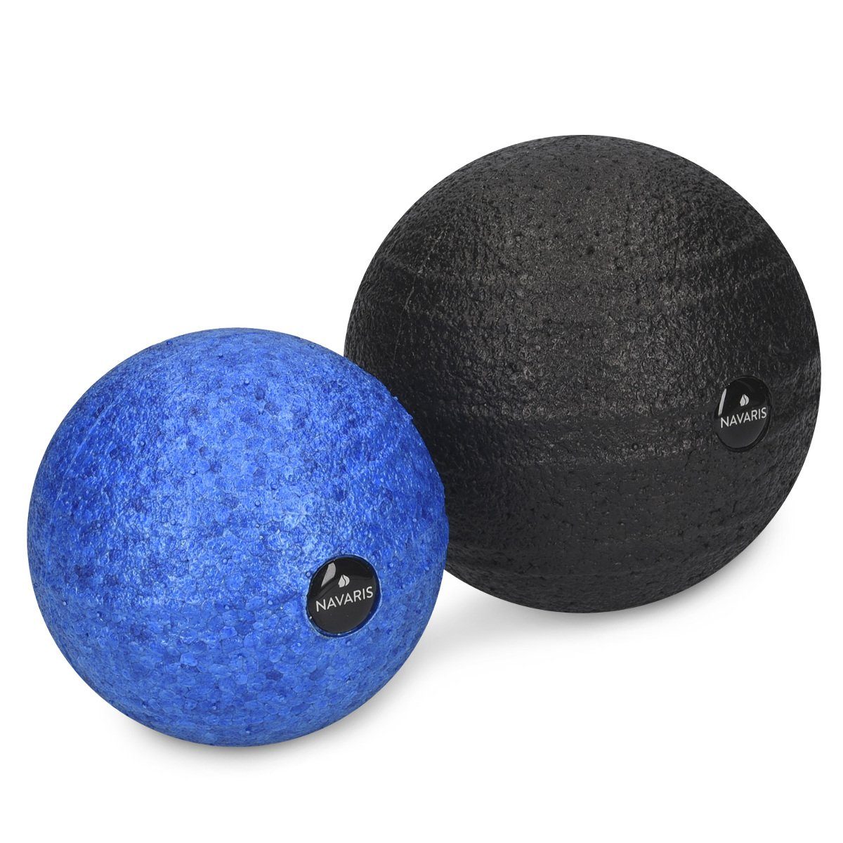 Navaris Stoffball Faszienball Set zur Selbstmassage - 2 Größen Blau