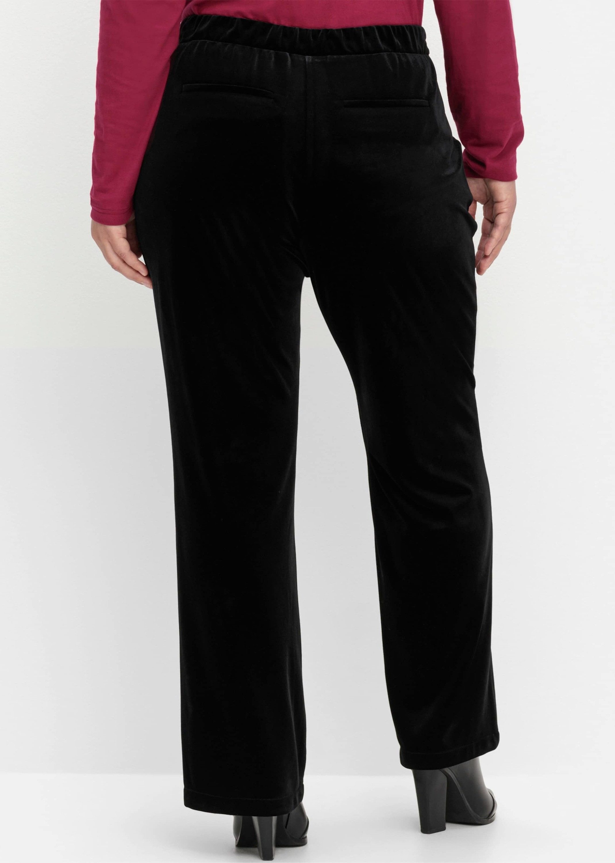 Sheego Jerseyhose Stretch-Hose aus Samt, mit Teilgummibund günstig online kaufen