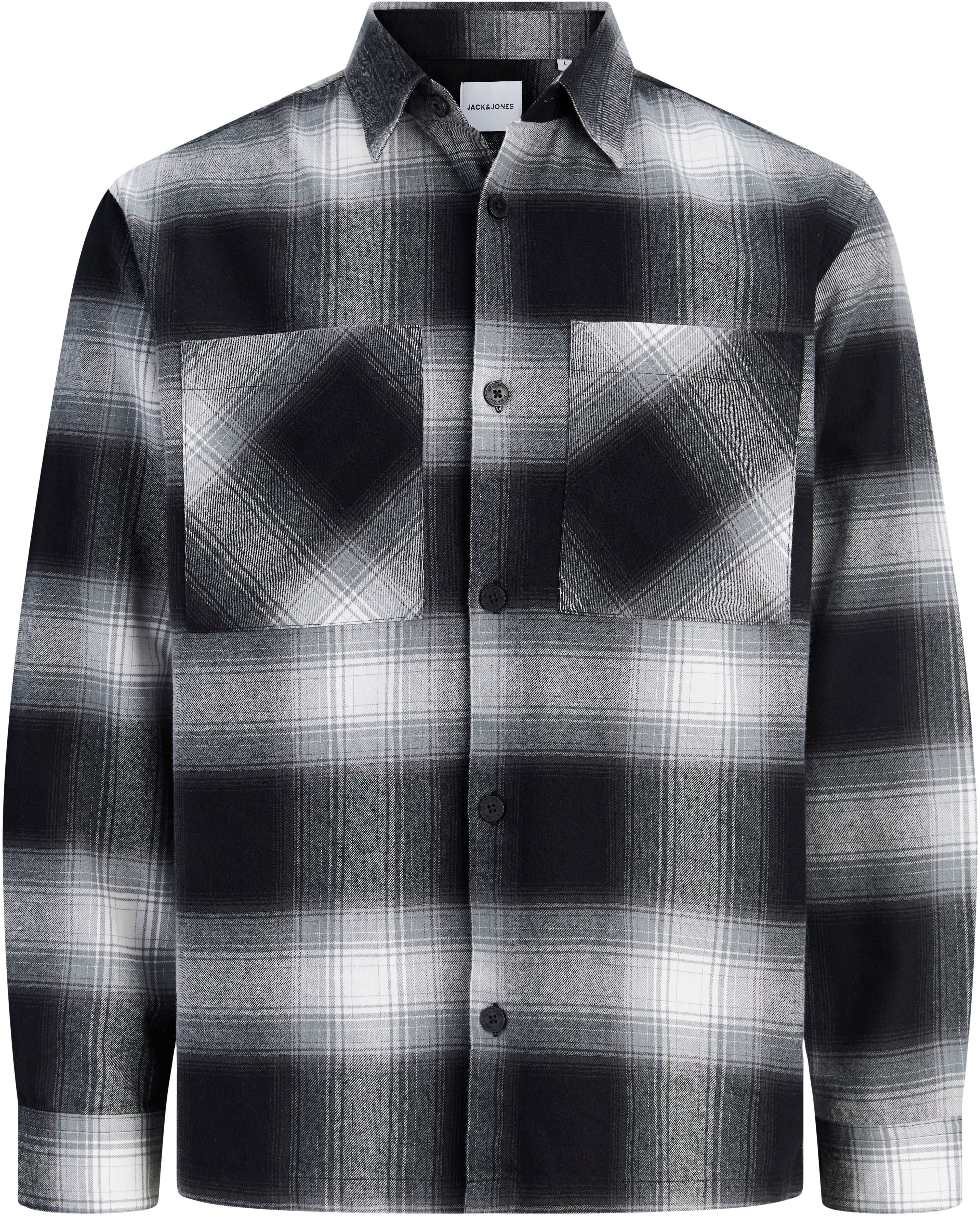 Jack & Jones Junior Langarmhemd JJEJACKSON OVERSHIRT LS JNR Baumwolle