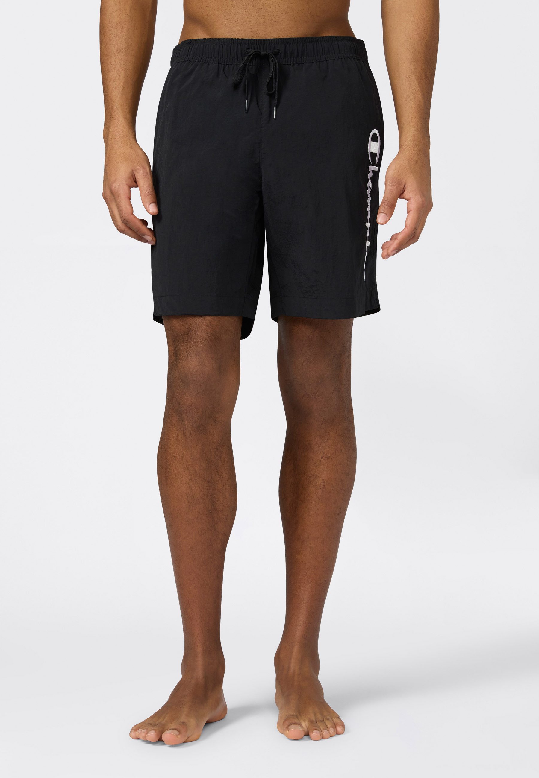 Champion Badeshorts Beachshort Standard Fit mit Logostickerei, unifarben, pflegeleicht, schnell trocknend