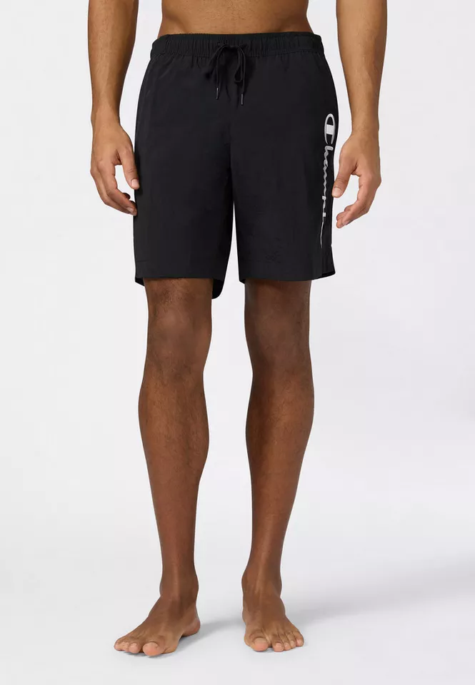 Champion Badeshorts Beachshort Standard Fit mit Logostickerei, unifarben, pflegeleicht, schnell trocknend