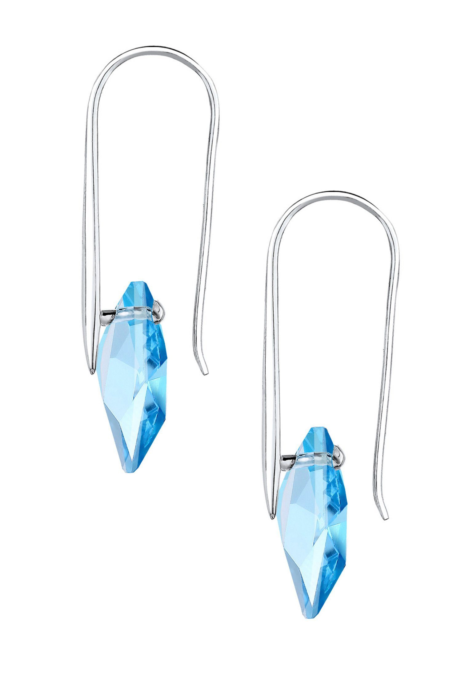 Ohrhänger mit Luxuriös Kristallen Hellblau Elli 925 Silber Paar