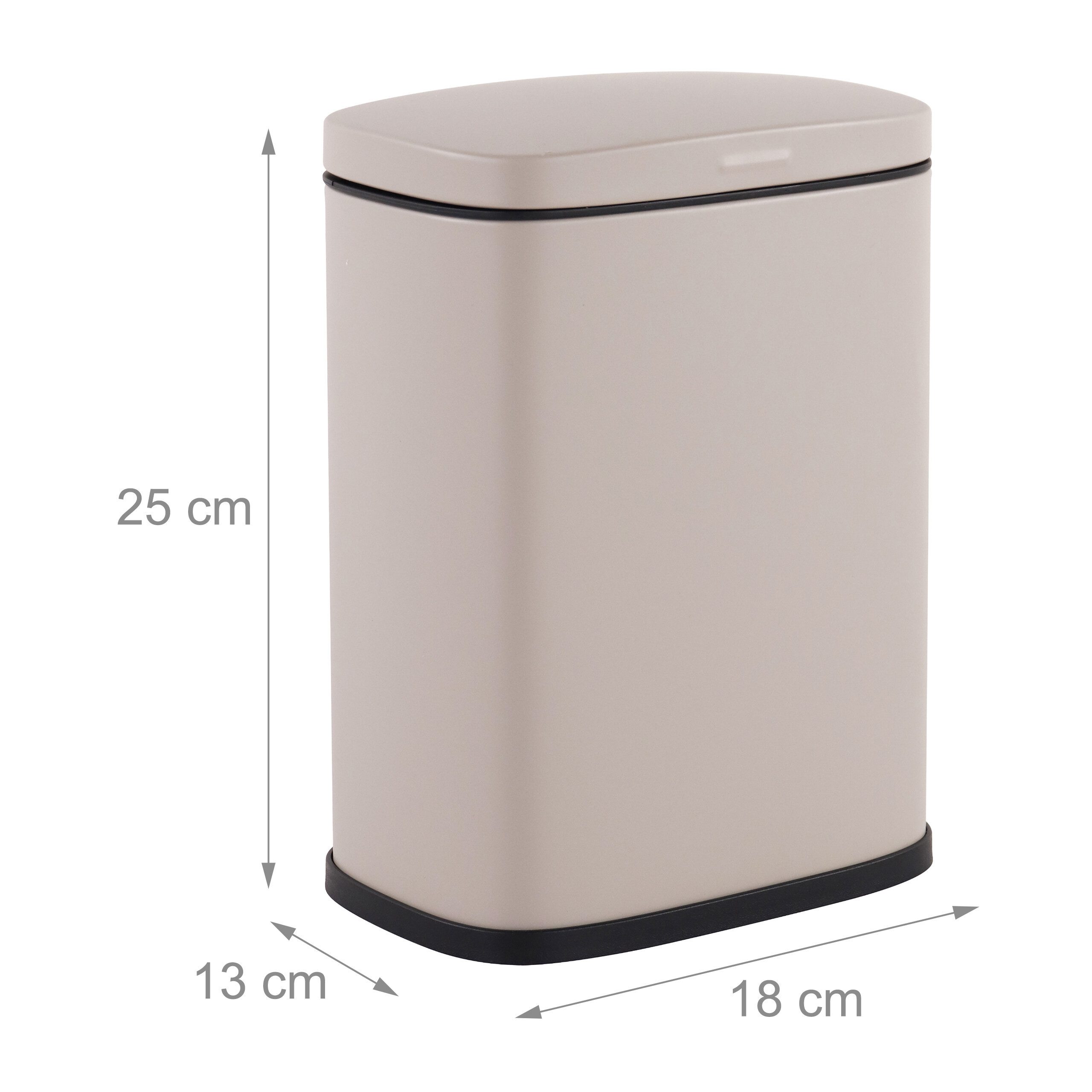 relaxdays Kosmetikeimer Wandmontage 3 Liter, Beige – Bild 4 von 5