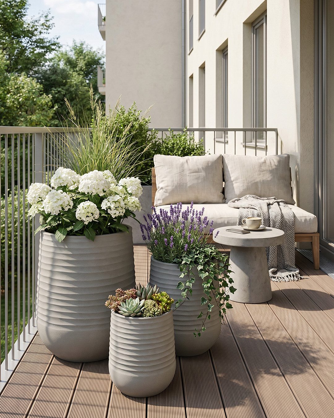 Mazovia Pflanzkübel Pflanzkübel für Terrasse, Balkon und Zuhause, Wetterfest und UV-beständig
