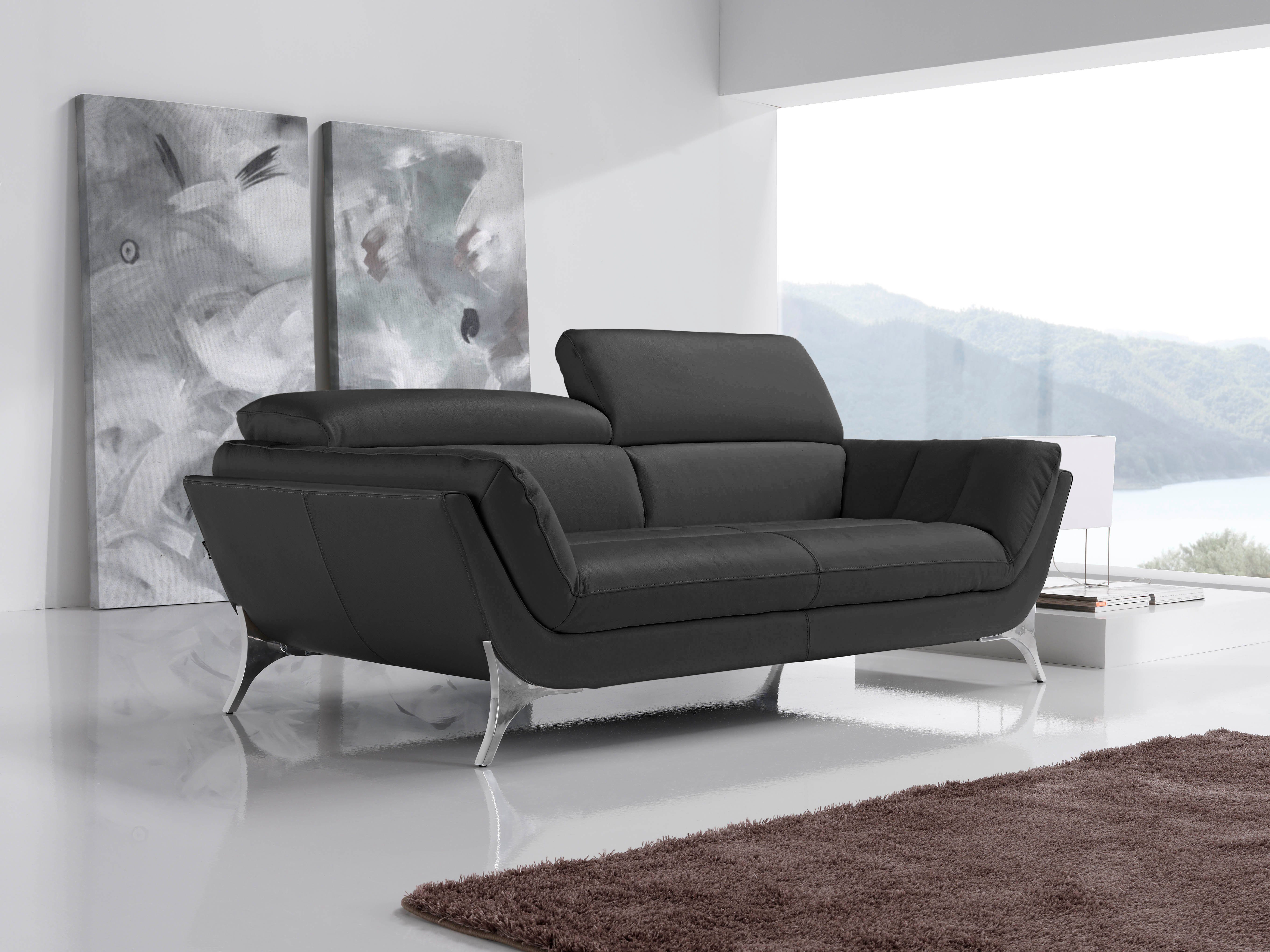 Egoitaliano 2,5-Sitzer Sueli, extravagantes Design und erstklassiger Sitzkomfort, Bezug Leder, inklusive Kopfteilverstellung