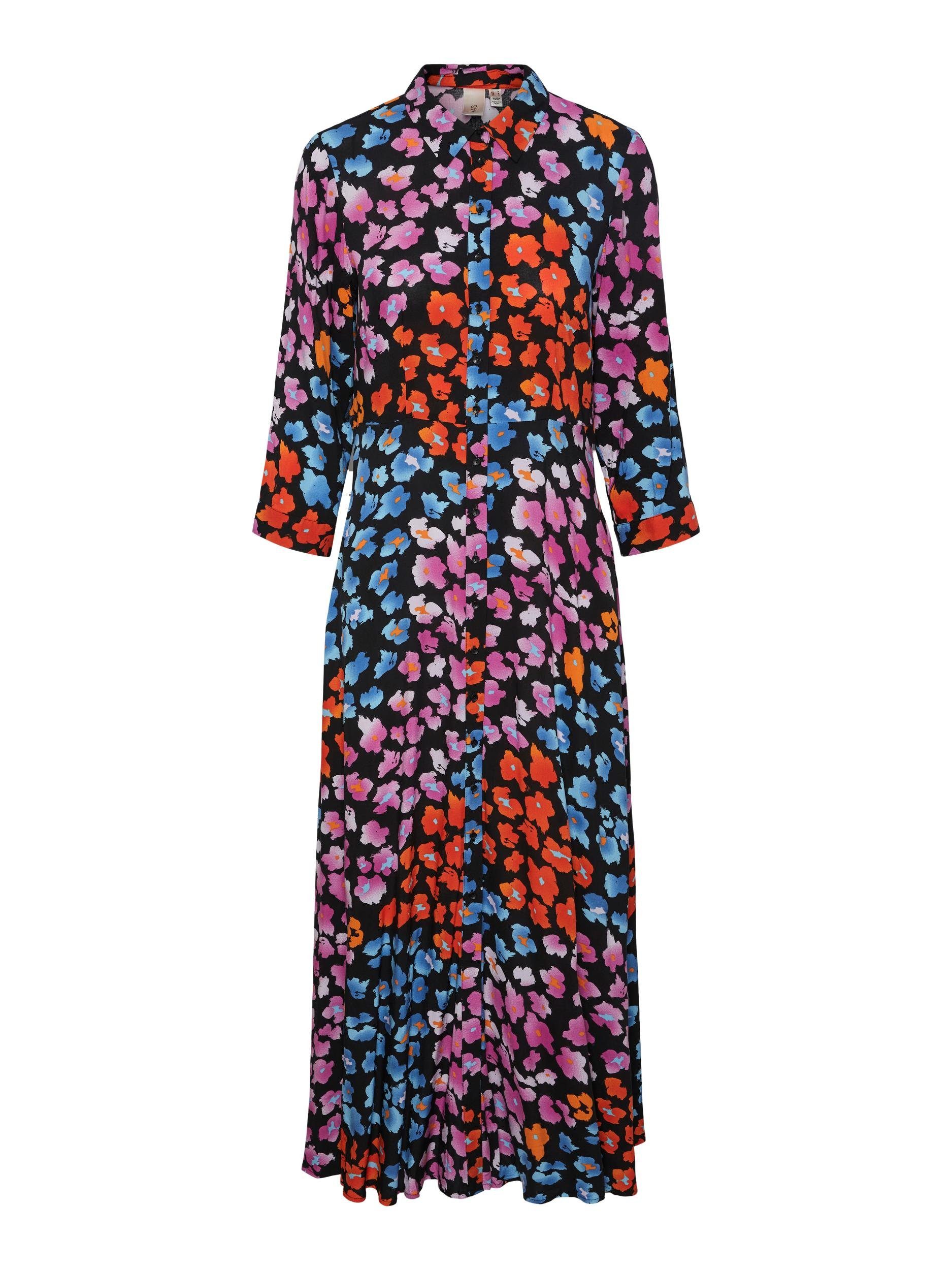 DRESS Ärmel AOP:LIRO PRINT Black SHIRT 3/4 Y.A.S LONG YASSAVANNA mit Hemdblusenkleid