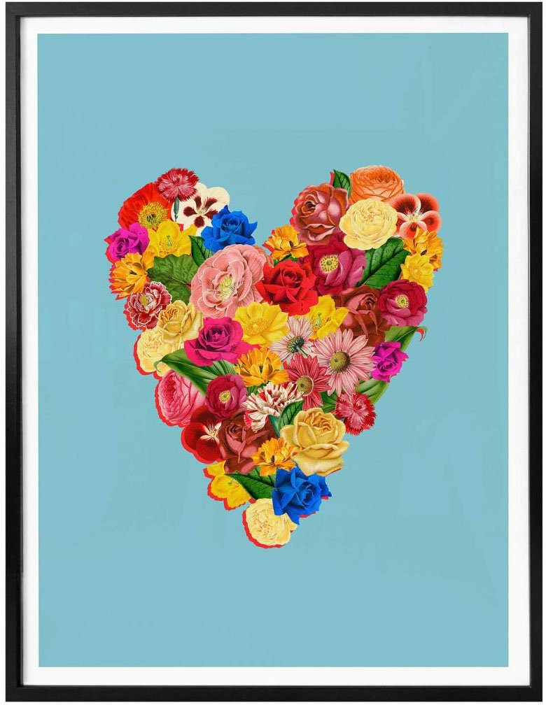 (1 Blumen Wall-Art Herz, St) Herz Poster