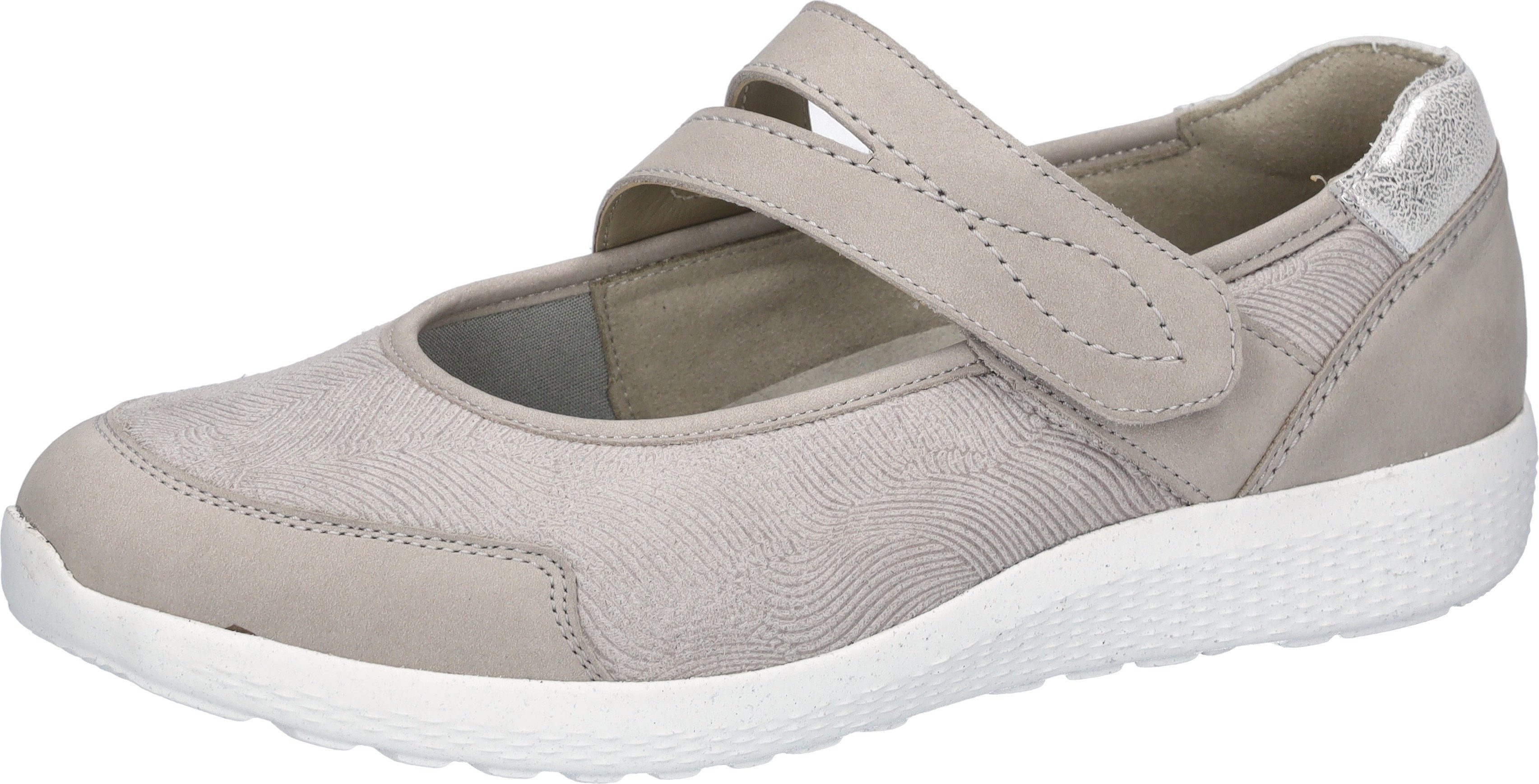 Waldläufer K-IRA Soft Riemchenballerina Schlupfschuh mit Klettriegel, Bequemschuh, K-Weite