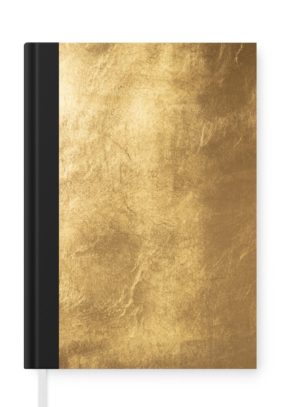 MuchoWow Notizbuch Licht fällt auf eine goldene Wand, Journal, Merkzettel, Tagebuch, Notizheft, A5, 98 Seiten, Haushaltsbuch
